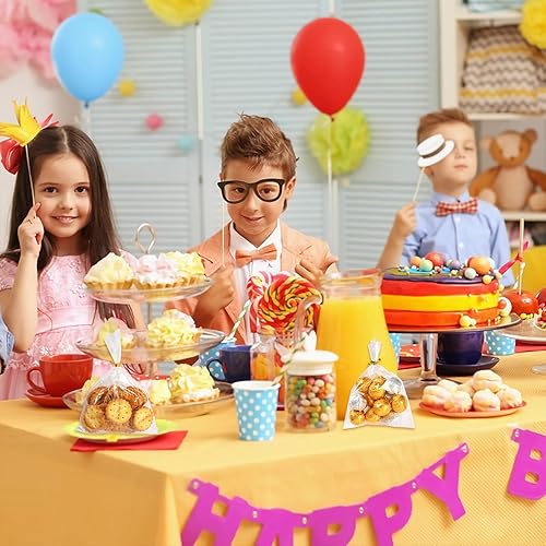 Miniatura 6 de Augshy Bolsas de celofán, 300 bolsas de violonchelo de 5 x 7 pulgadas para piruleta con 320 lazos giratorios, bolsas de plástico OPP de 1.4 mils de