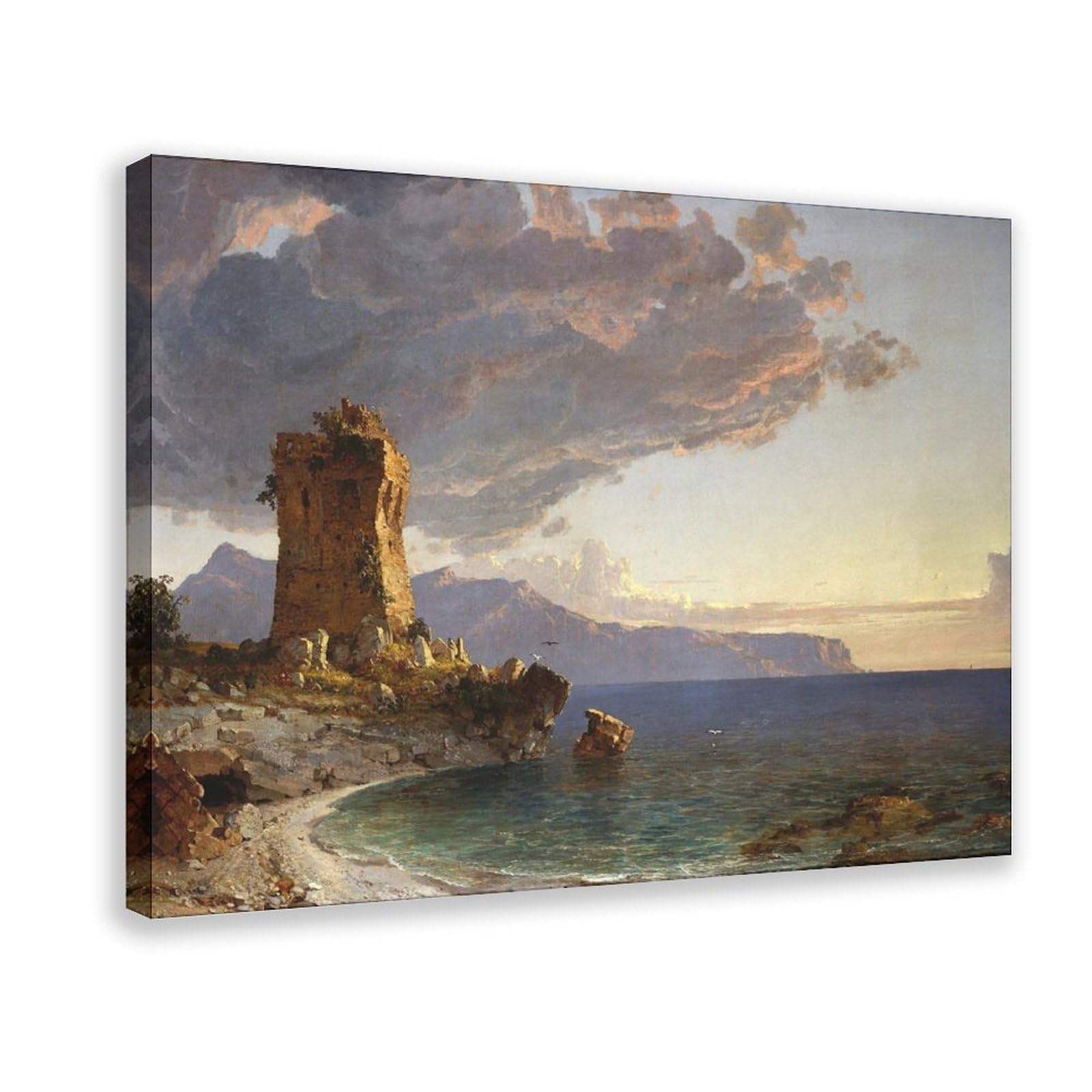 DFJyjFGJJ Jasper Francis Cropsey,The Isle of Capri,famous Art Prints Poster Print for Teen Boys Room Wall Art Canvas Painting 20" L X 30" W