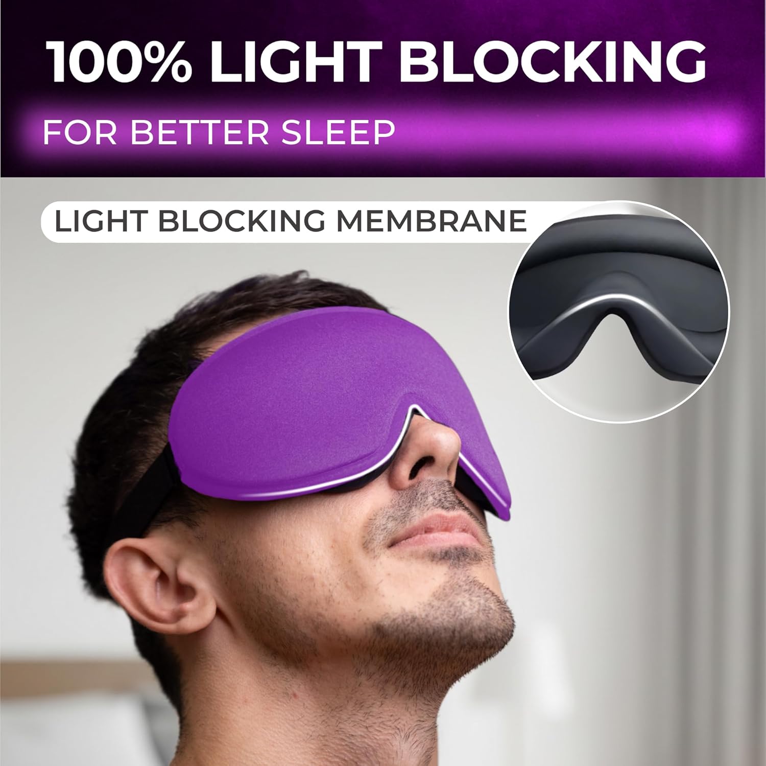 Peace&amp;Quiet | PQ 横向き寝用スリープマスク - 3D立体遮光スリーピングマスク 男女兼用 軽量 &amp;