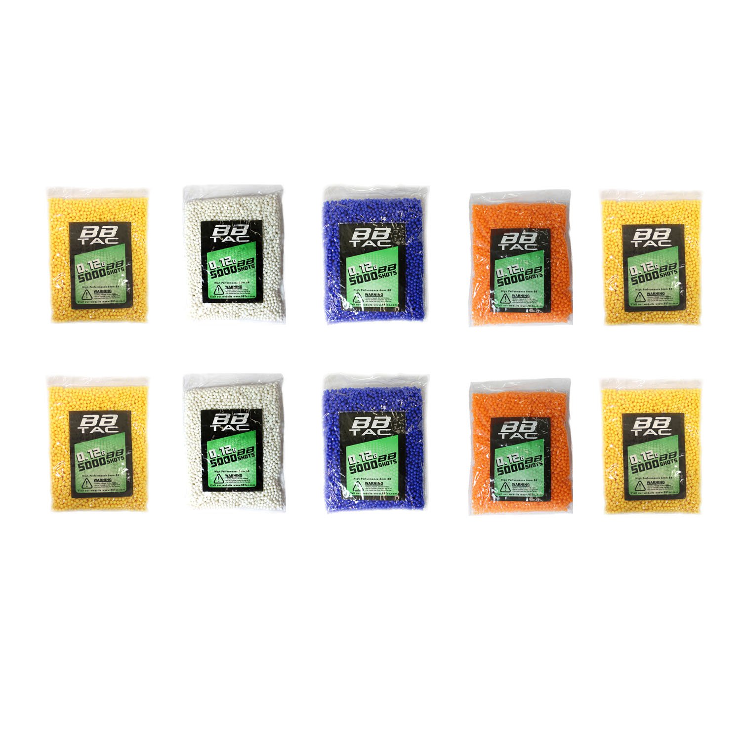 BBTac® Airsoft BB 50,000 Round 0.12g 6mm BBS for Airsoft Guns Ammo Pallet (5000 x10 Bag)