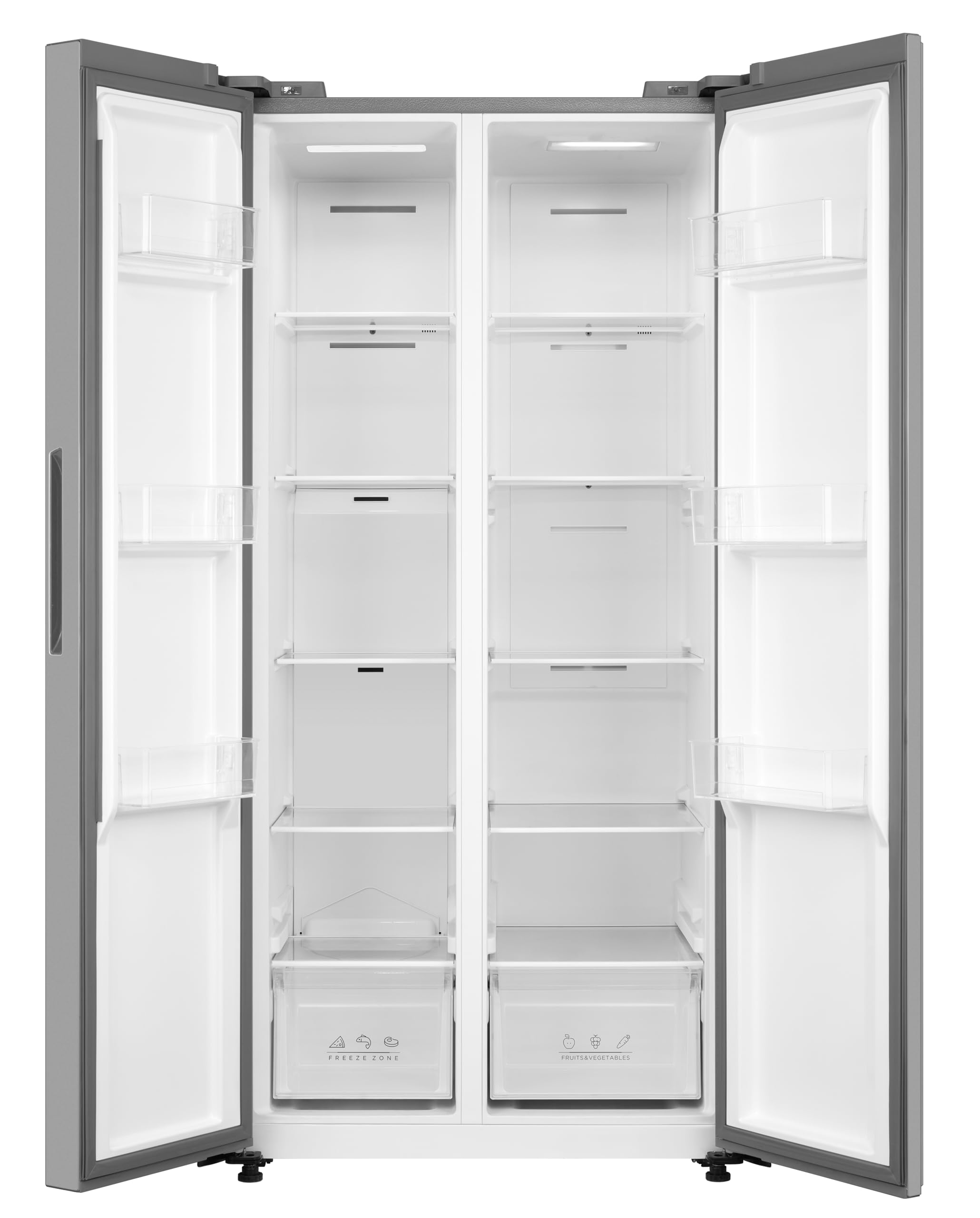 COMFEE' RCS609IX2 Frigorifero-Congelatore Americano/No Frost/Compressore Inverter/Altezza 177,5 cm/271 L di Refrigerazione/189 L di Congelamento/Doppio controllo/SuperCool, Inox