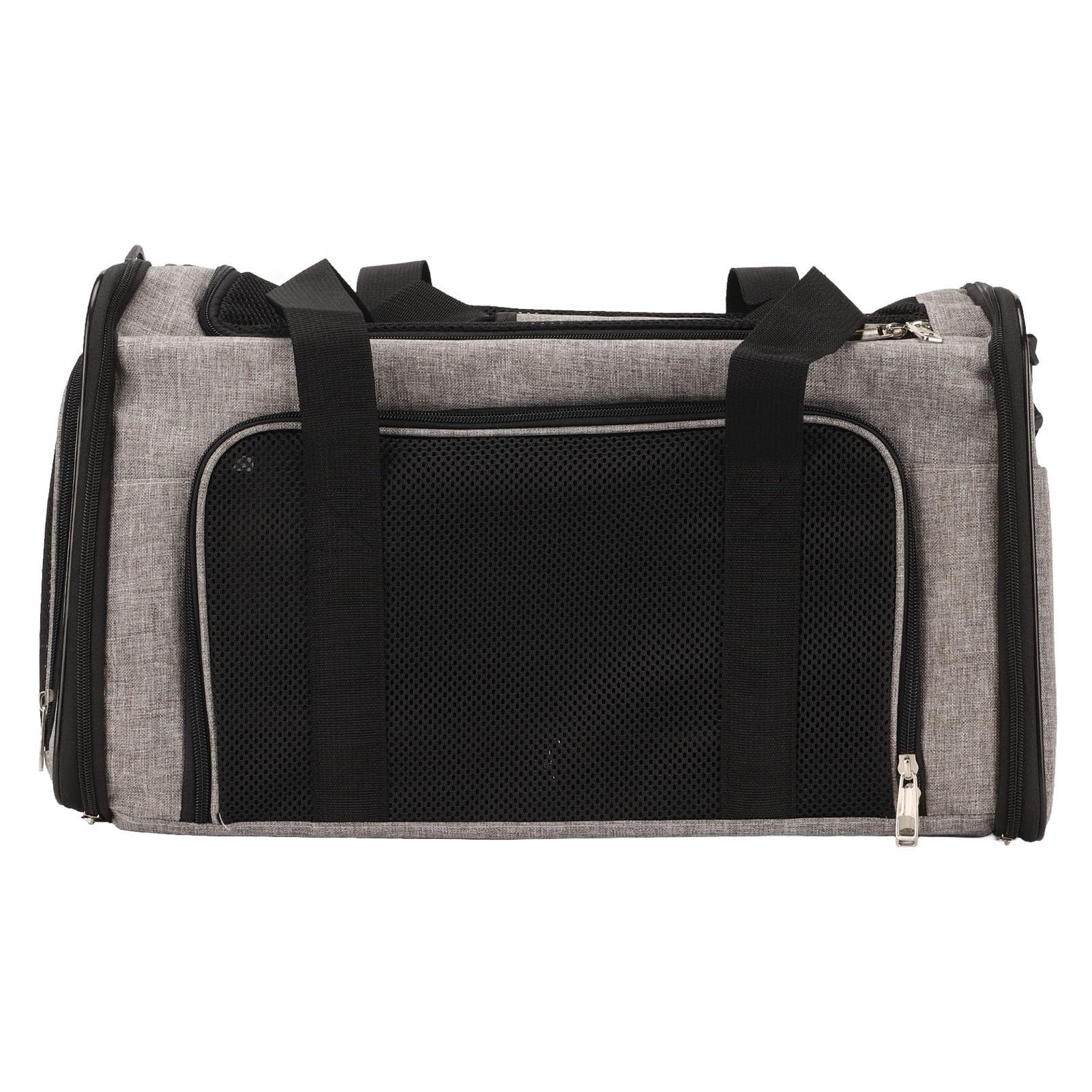 Cat Carrier Portable, Breathable Oxford Cloth Soft Travel Carrier, Sturdy Frame with Padded Bottom, Shoulder Straps for Small Medium Cats Dogs, Airline (Large Size) Light Grey Large Size Large Size