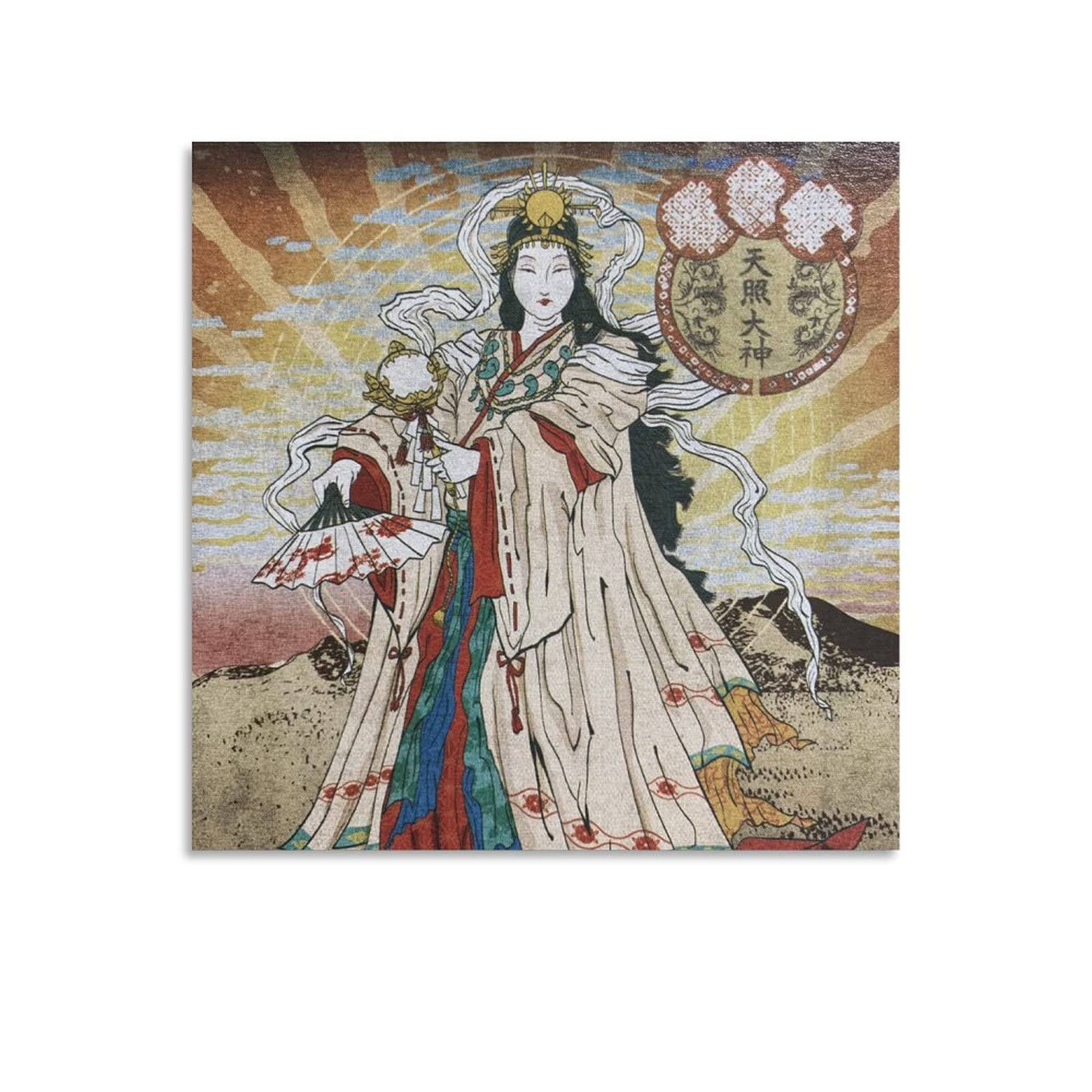 Amazon.co.jp: 日本神話アマテラスポスターキャンバスポスター寝室の