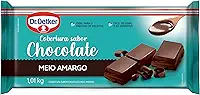 Dr. Oetker Cobertura em Barra Sabor Chocolate Meio Amargo, Para Recheio e Cobertura de Bolos, Tortas, Pão de Mel, Doces e Sobremesas, Basta Derreter, 1kg
