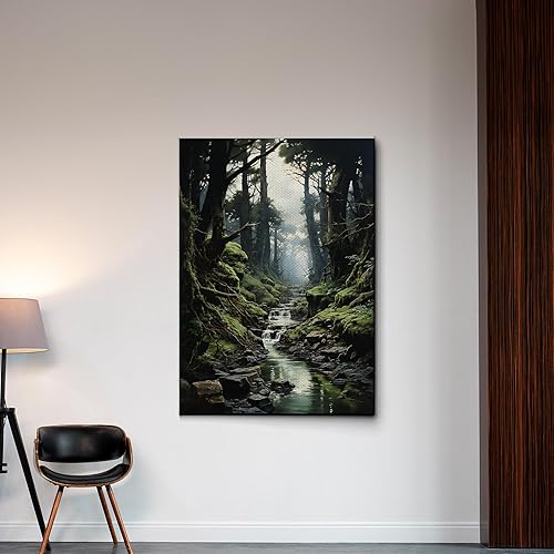 Dark and Moody Forest Print, Antique Trees Landscape Prints, Surreal Cottage Core Decor, Nature Wall Artwork, Wall Art, Art Decor