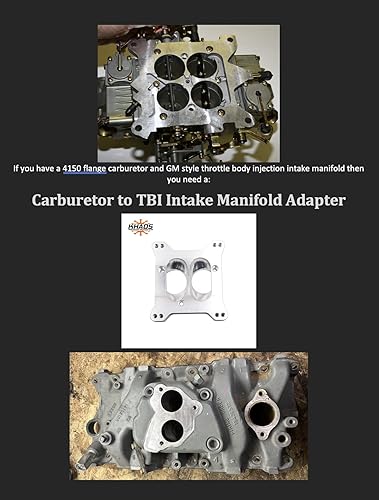 Miniatura 4 de Carburador Onto TBI Adaptador de colector de admisión Se adapta a Holley Edelbrock Chevy GM 3 Bolt (2 pulgadas de doble plano)