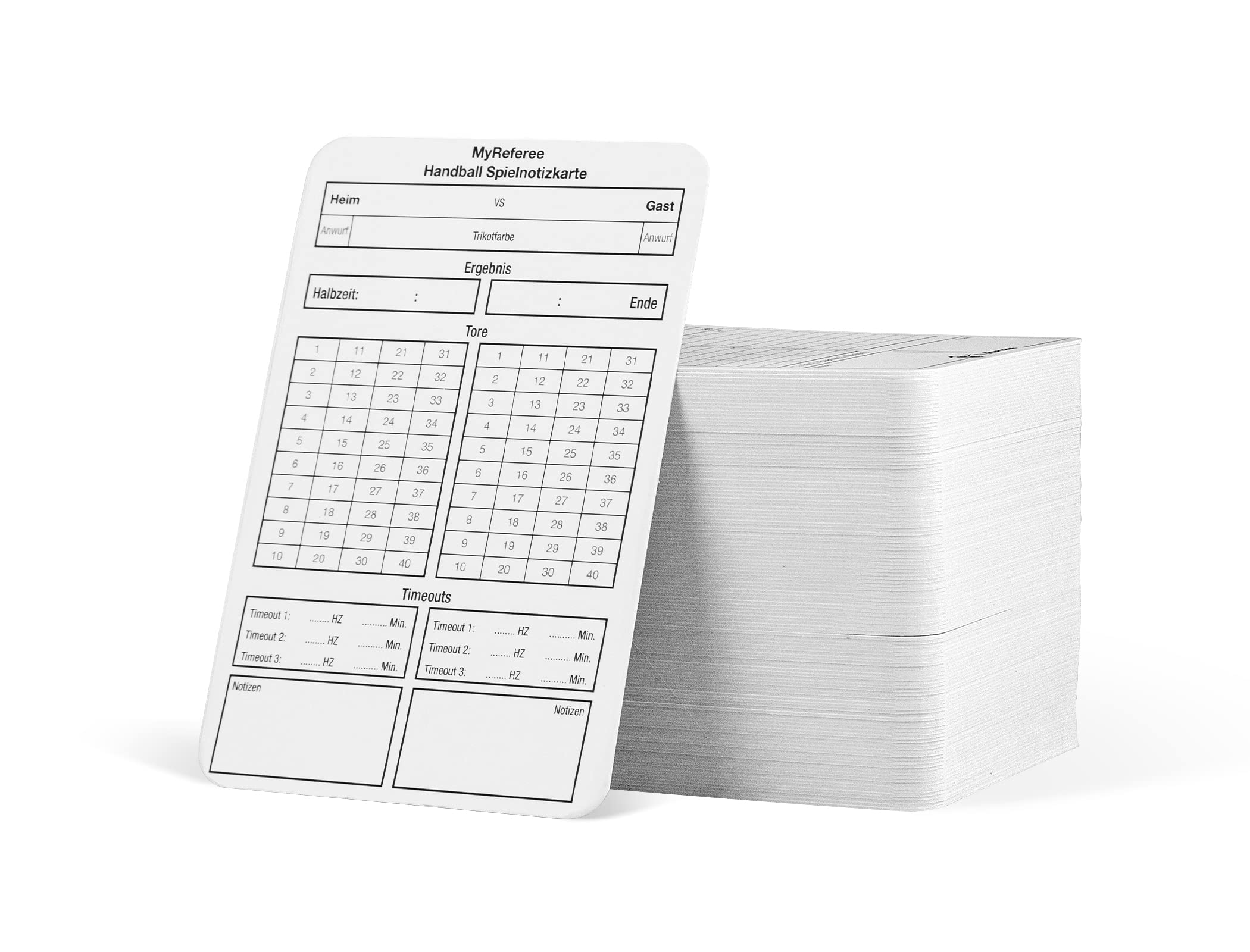 Tarjetas de árbitro de Balonmano My Referee 100 Unidades
