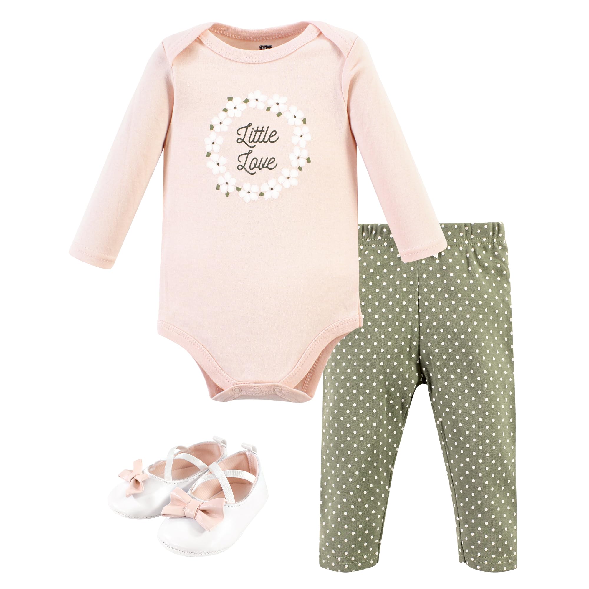 Hudson Baby Unisex Baby Cotton Bodysuit, Pant and Shoe Set