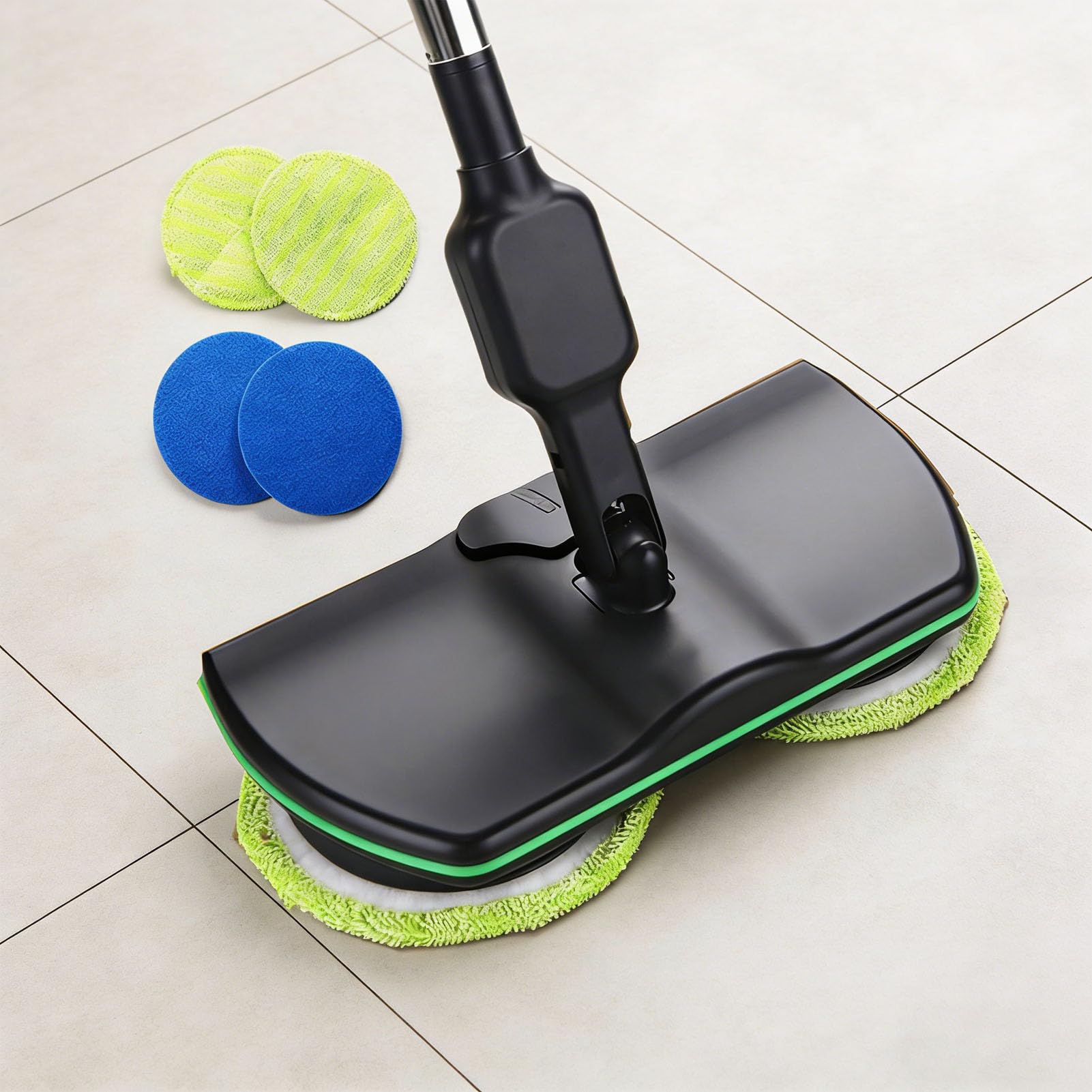 Fregona Eléctrica Recargable,Limpiador Giratorio Sin Cable,Función de Limpiar y Encerar,Compatible con Suelos Duros Madera y Superficies Sensibles