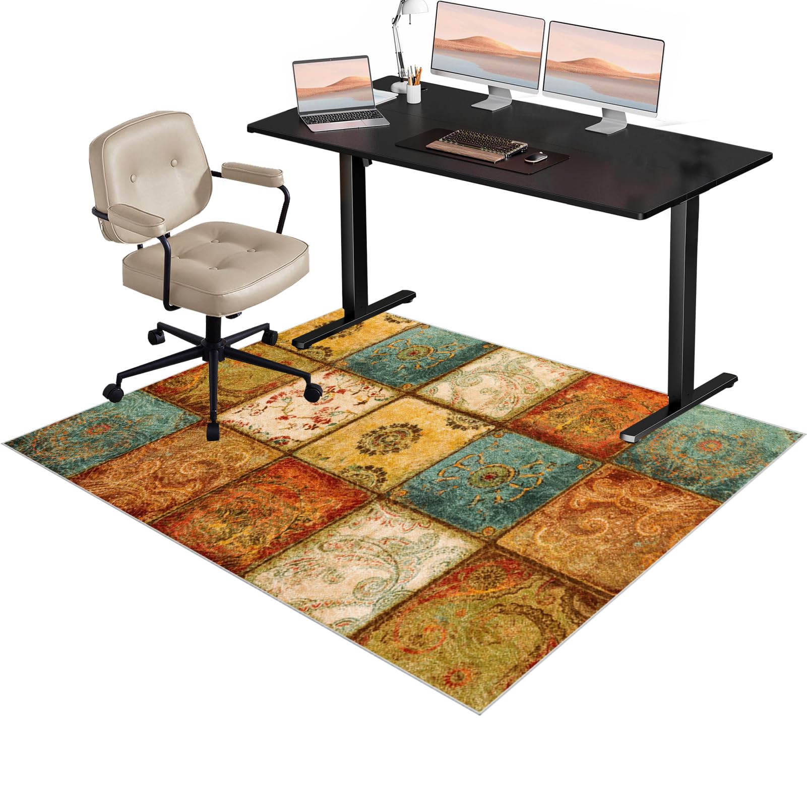 Office Gaming Chair Mat for Hardwood Floor, Non-Slip Floor Mat For Home Office Gaming Room, Office Chair Mat for Carpet Floors, Carpet Floor Protector 80 x 140 cm, Desk Chair Mat for Rolling Chair