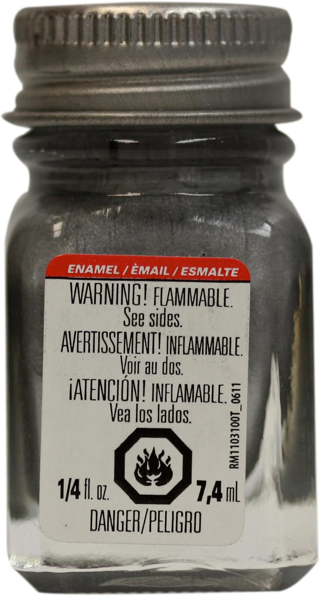 Enamel Paint, Flat Aluminum, 1/4-Ounce