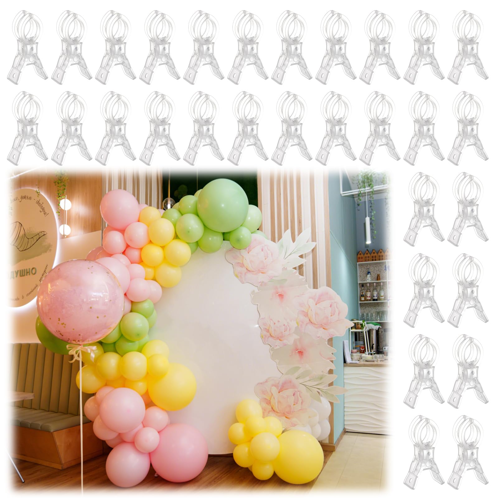 Photo 1 of LemonRoad Large Transparent Spring Clips (30 Pack)