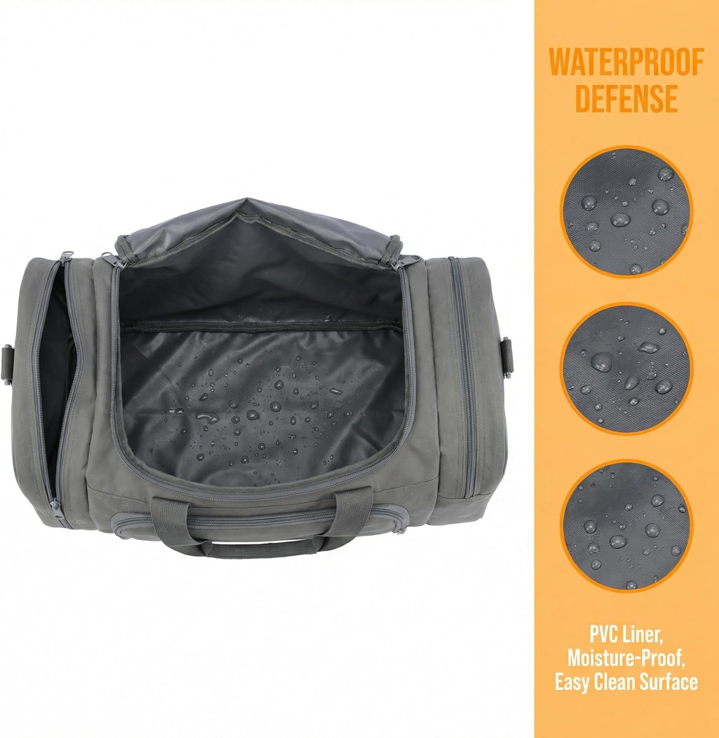 Military Tactical Outdoor Gym Bag Small Duffel Bag with Shoes Compartment for Sports Travel Camping Hunting (A-Grey) - Image 4