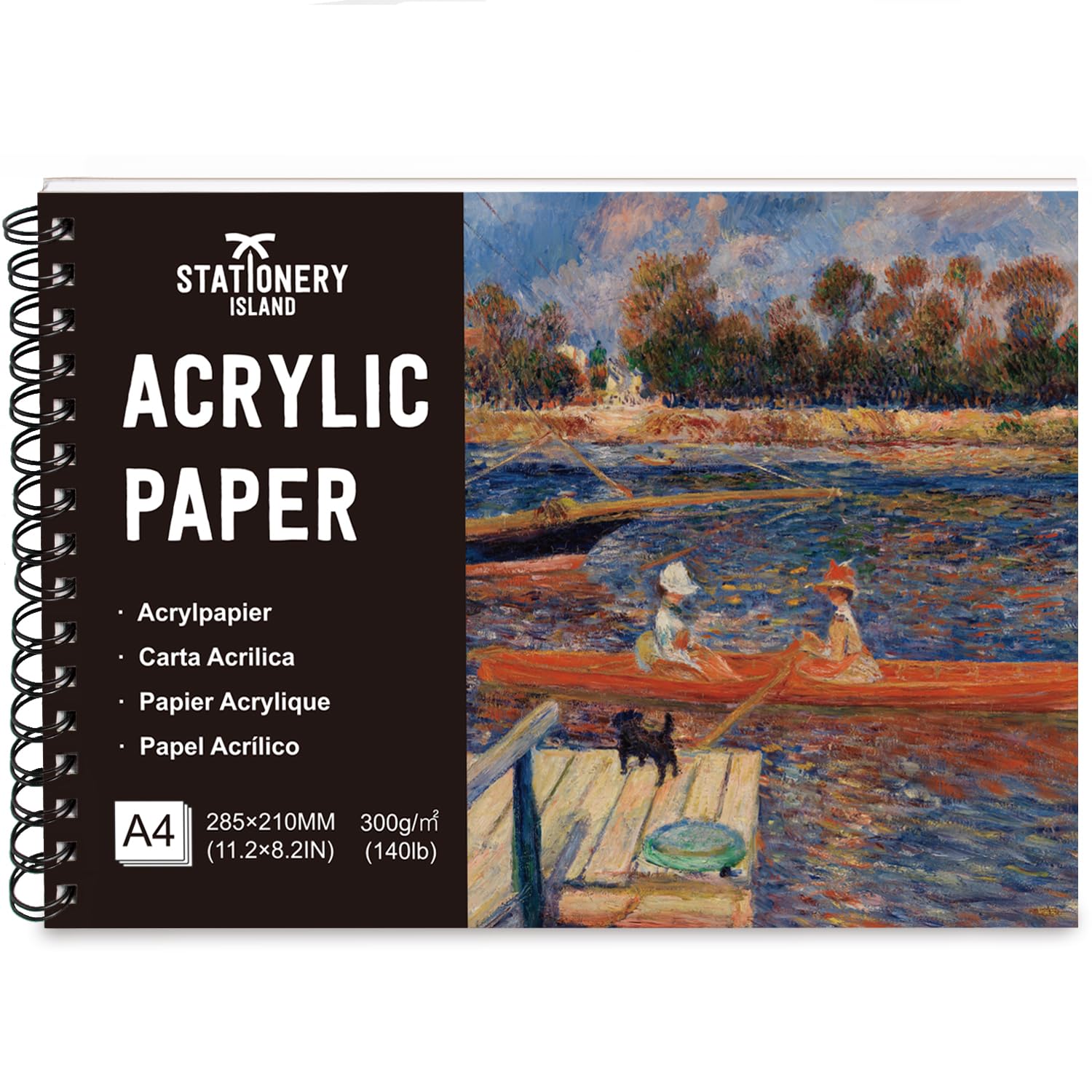 STATIONERY ISLAND A4 Acrylic Paper for Painting - 20 Sheet Drawing Paper 300gsm, Acid-Free & Cold Pressed, Premium Quality Art Paper for Acrylic, Gouache, Watercolour, Ideal for Artists & Students-image-28