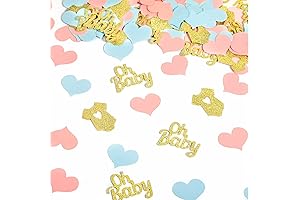 240 Pieces Gender Reveal Table Confetti Heart Glitter Baby Clothes Confetti for Party Table Decoration