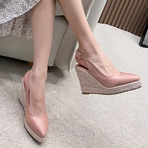 Miniatura 6 de Sandalias para mujer, elegantes de verano, sandalias de punta cerrada para mujer, sandalias de verano 2023, correa elástica en el tobillo, sandalias