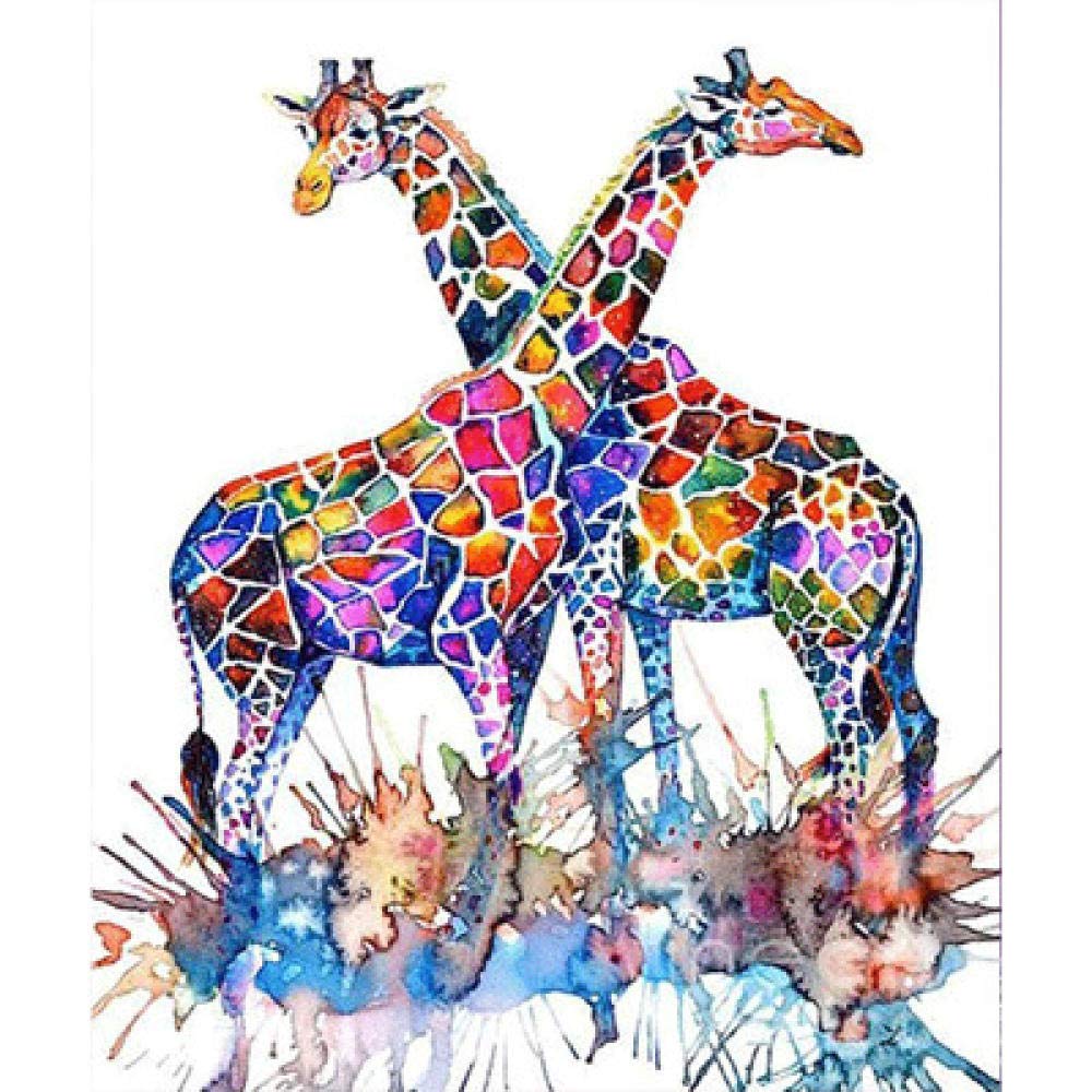 Peinture diamant 5D deux girafes en diamant carré pour artisanat d'art