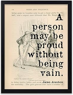 Pride and Prejudice Book Quote Wall Prints - Jane Austen Literary Quotes Print - Gift for Book Lover - Literary Gifts - Frame Not included …