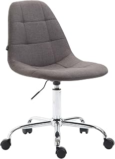 Silla De Oficina Moderna Reims Tapizado En Tela I Silla De Escritorio con Respaldo I Silla De Ordenador con Ruedas I Color:, Color:Gris Oscuro