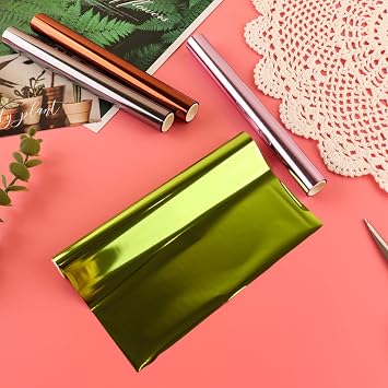 7PCS Glimmer Hot Foil - Metallic Variety Beautiful Diamond Color, 7.6x197in Fiver Rollers Hot Stamping Foil for Scrapbooking & Paper Crafts