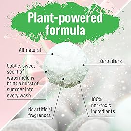 Rockin\' Green Classic Rock Laundry Detergent (90 Loads), Plant based, All Natural Laundry Detergent Powder, Vegan and Biodegradable Odor Fighter, Safe for Sensitive Skin, 45 oz (Smashing Watermelons)