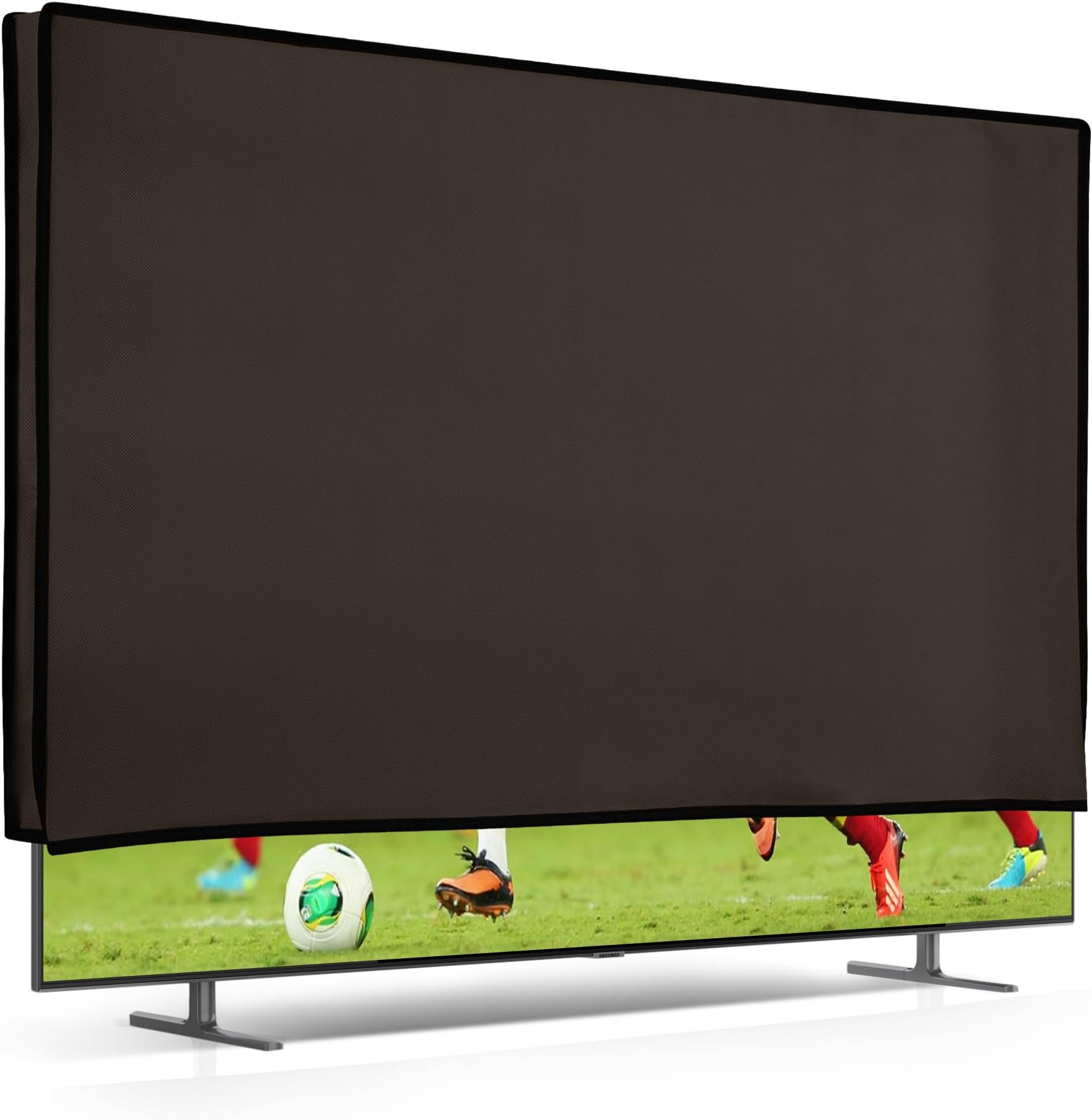 kwmobile Indoor 24" TV Cover – Television Dust Cover Screen Protector – TV Screen Dust Protection – Synthetic Fabric Chocolate