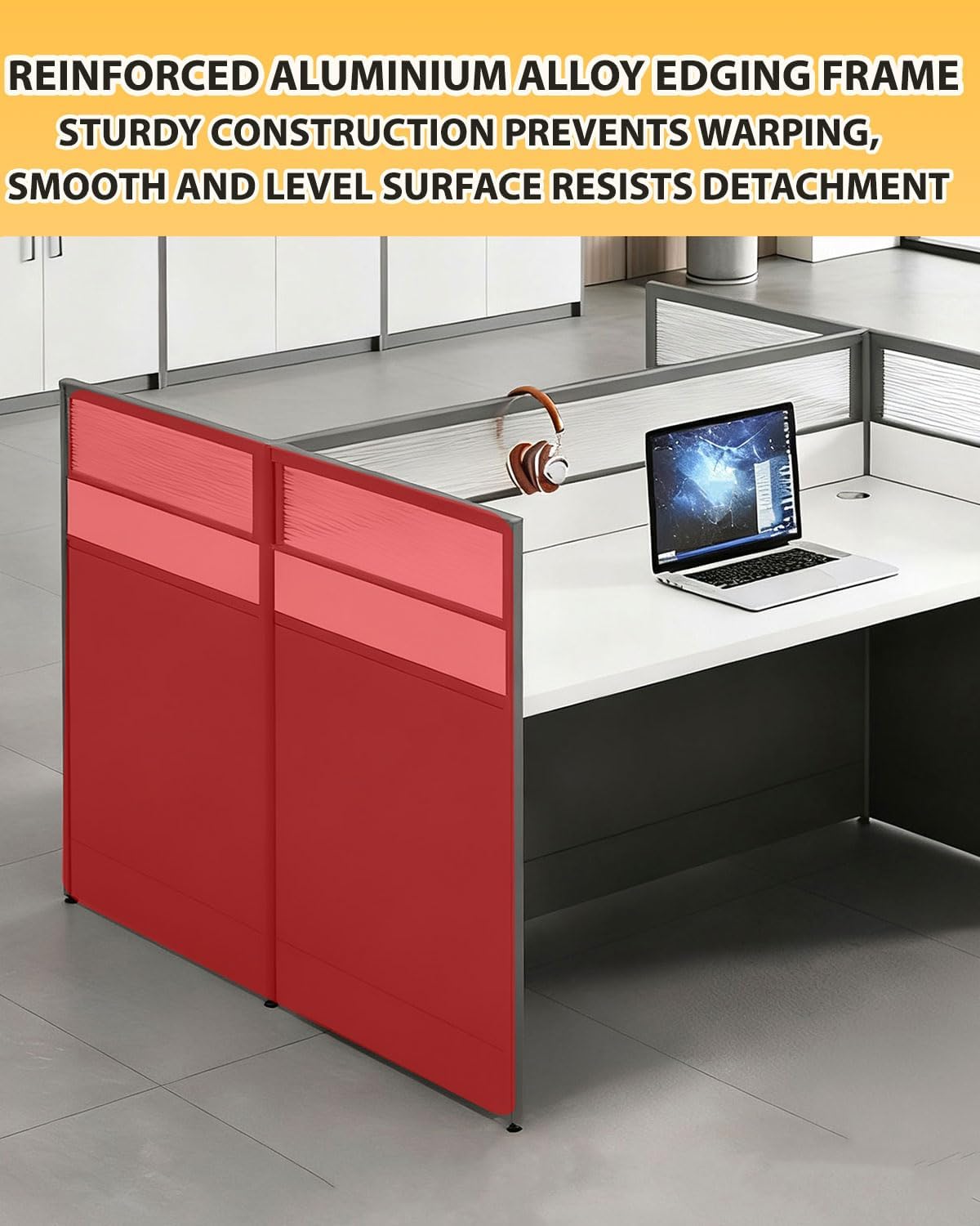 Office Cubicle Desk, Office Cubicle Workstation, Cubicles Desk With Mute Privacy Panels, Offices Cubicles Workstation Computer Table With Cable, For Home/Offices Commercial Workspace, Black 2-Person-F