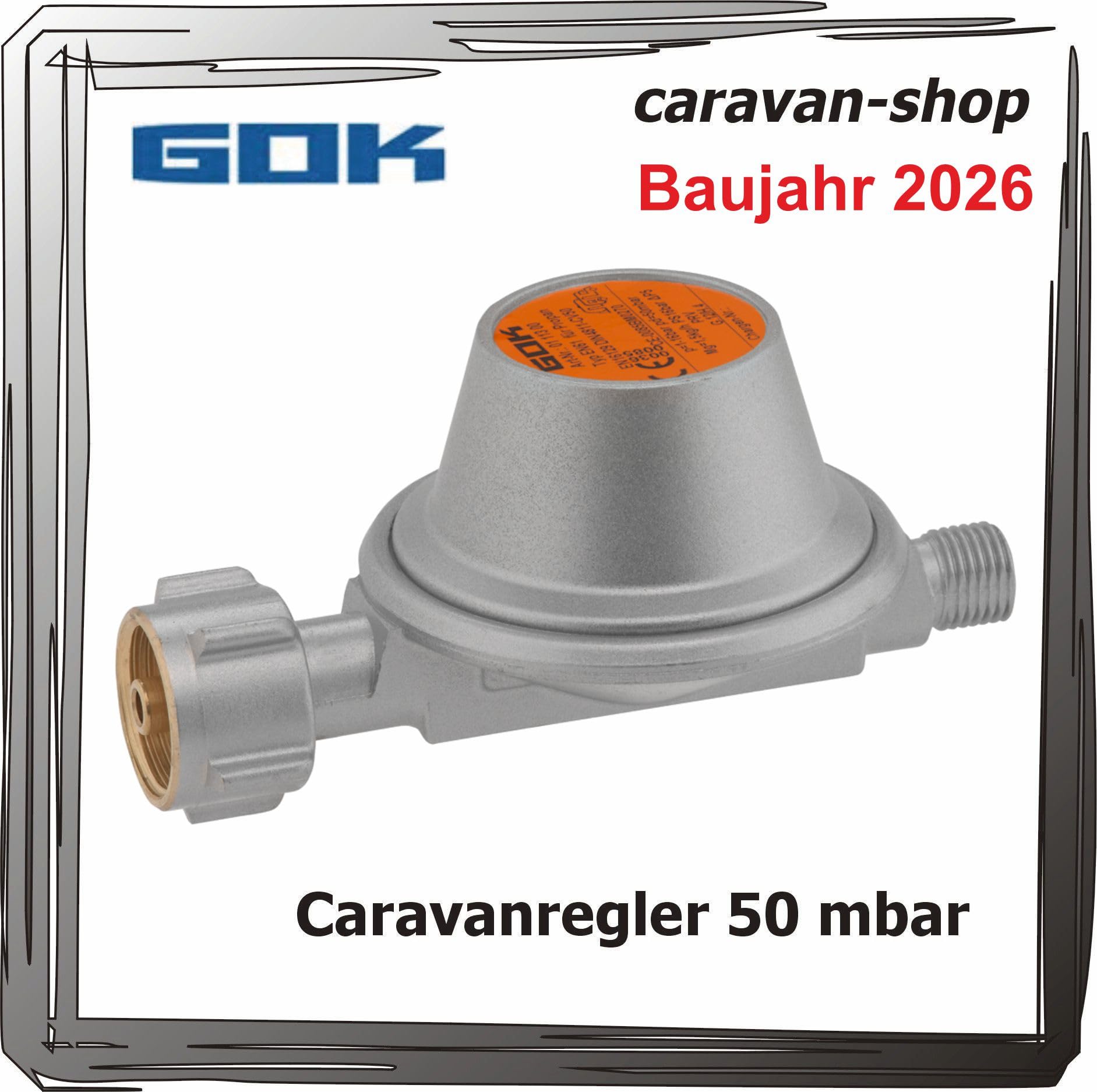 50 mbar Gas Anschluss Set für Caravan Wohnmobil + Schlauch 40 cm Wohnwagen 2026