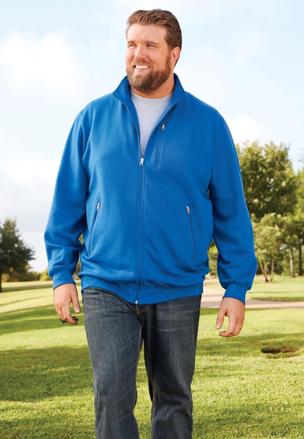 KingSize Men's Big & Tall Full-Zip Fleece Jacket