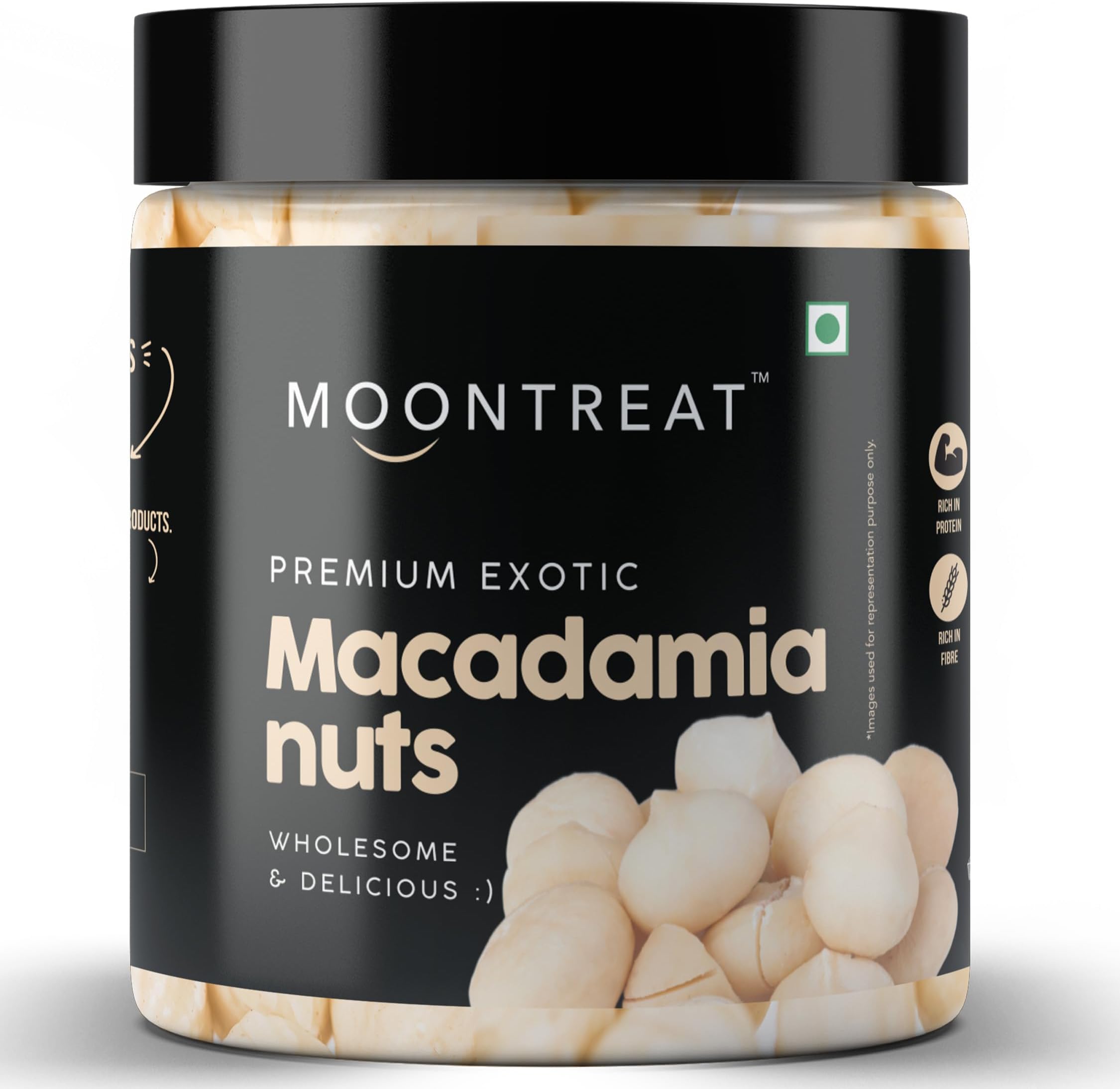 Moontreat Exotic Macadamia Nuts 250 g | Grade A, Crunchy | All-Natural, Additive-Free Healthy Snack
