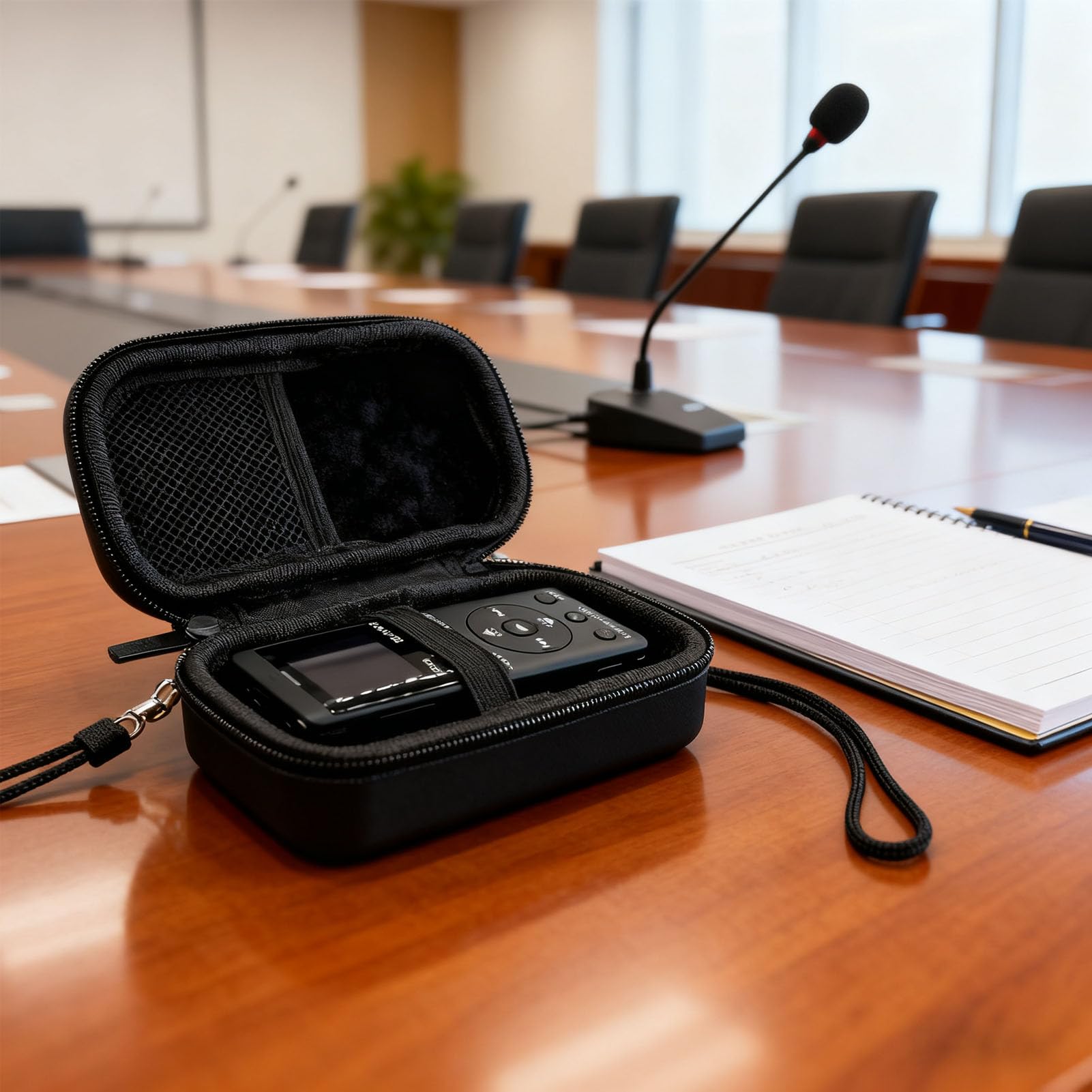 Bewinner Nylon-Eva-Hartschalen-Tragetasche für ICD PX370 PX470 Digital Voice Recorder, MP3-Player, 3D-Druckstift, Tragbare Aufbewahrungstasche für Kopfhörer und USB-Kabel