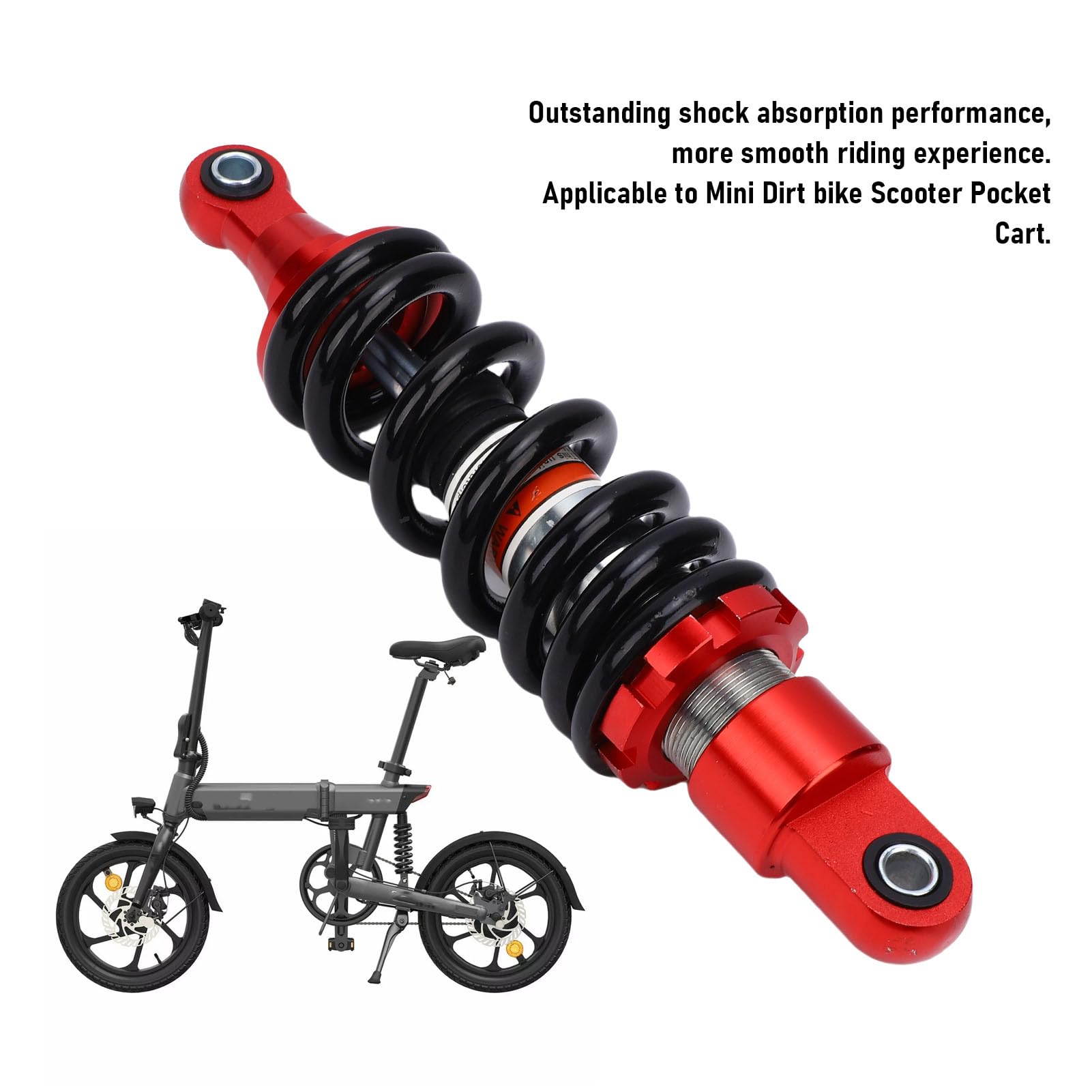 Alomejor 280mm Regulowany Tylny Amortyzator Zawieszenie o Wysokiej Wydajności Pasuje do Mini Motor Terenowy Skuter Kieszonkowy Wózek 1000LBS ładowność