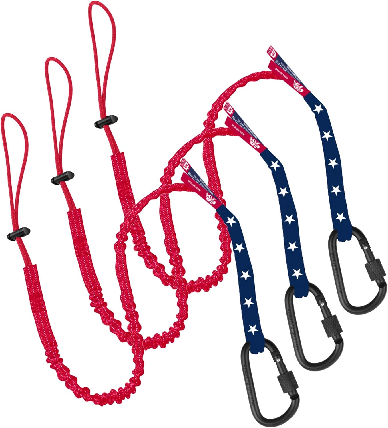 BearTOOLS USA Flag Safety Tool Lanyard – Tough Scaffold Tether with – Stop the Drops - Ultra-Durable and Sturdy – Premium Quality Materials – Construction Sites, American Design, 36 inches (3PK)
