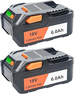 2Pack 6.0Ah Replacement for Ridgid 18V Battery Compatible with Ridgid Battery 18V R840087 R840083 R840086 R840085 R840084 AC840085 AC840086 AC840087P AC840089