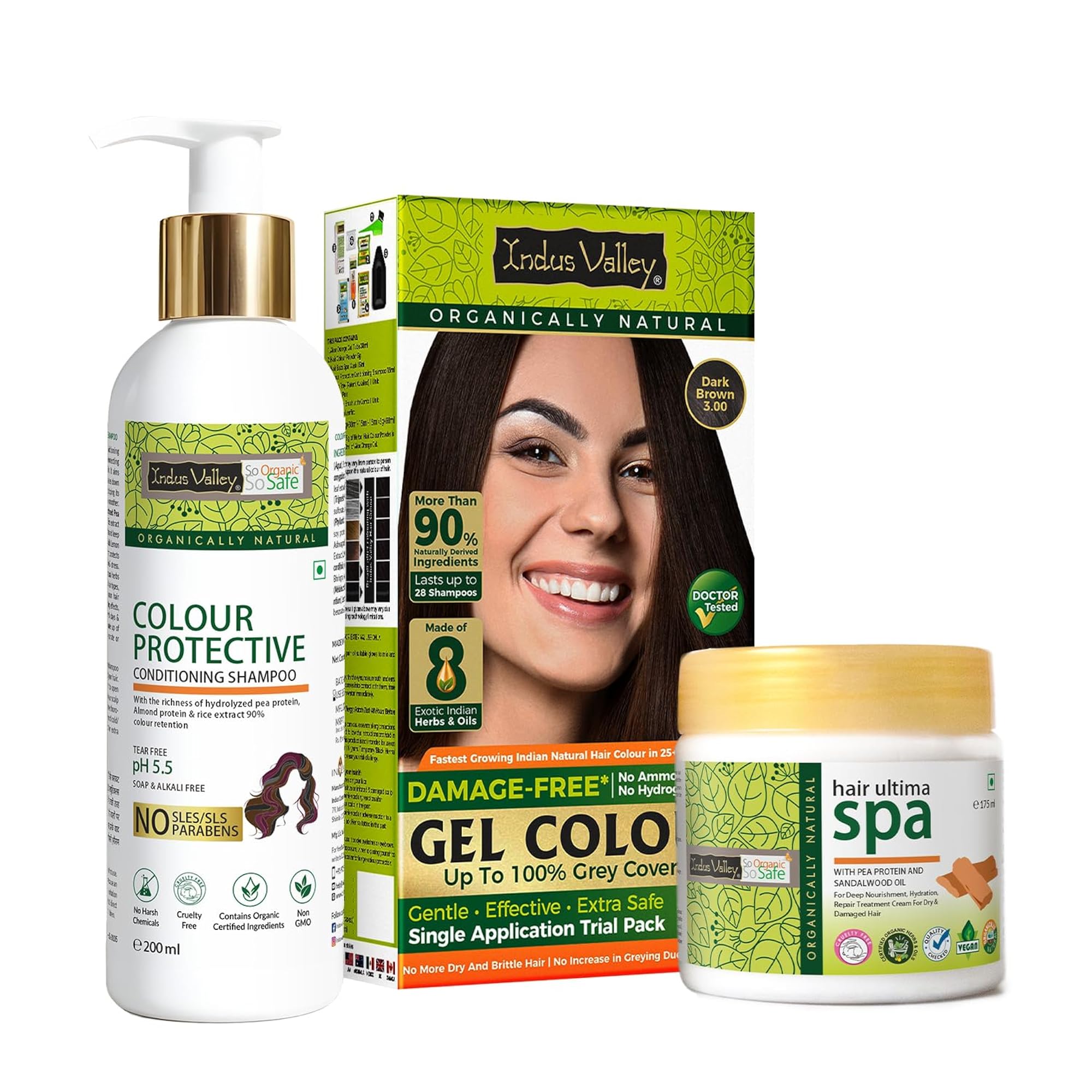 Dark Brown Hair Color Trial Pack with Colour Protection Shampoo