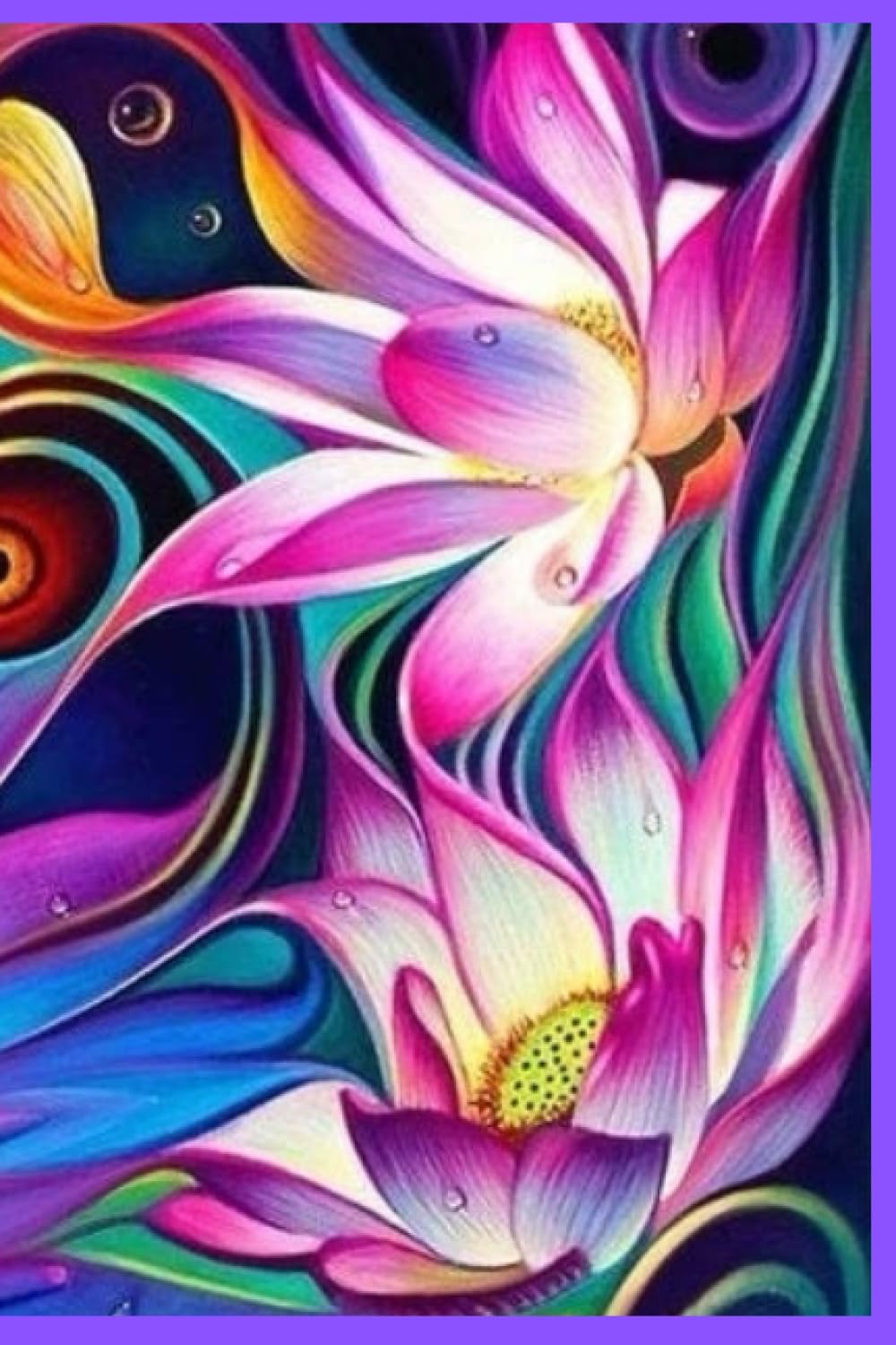Bright lotus flower themed 200 page journal
