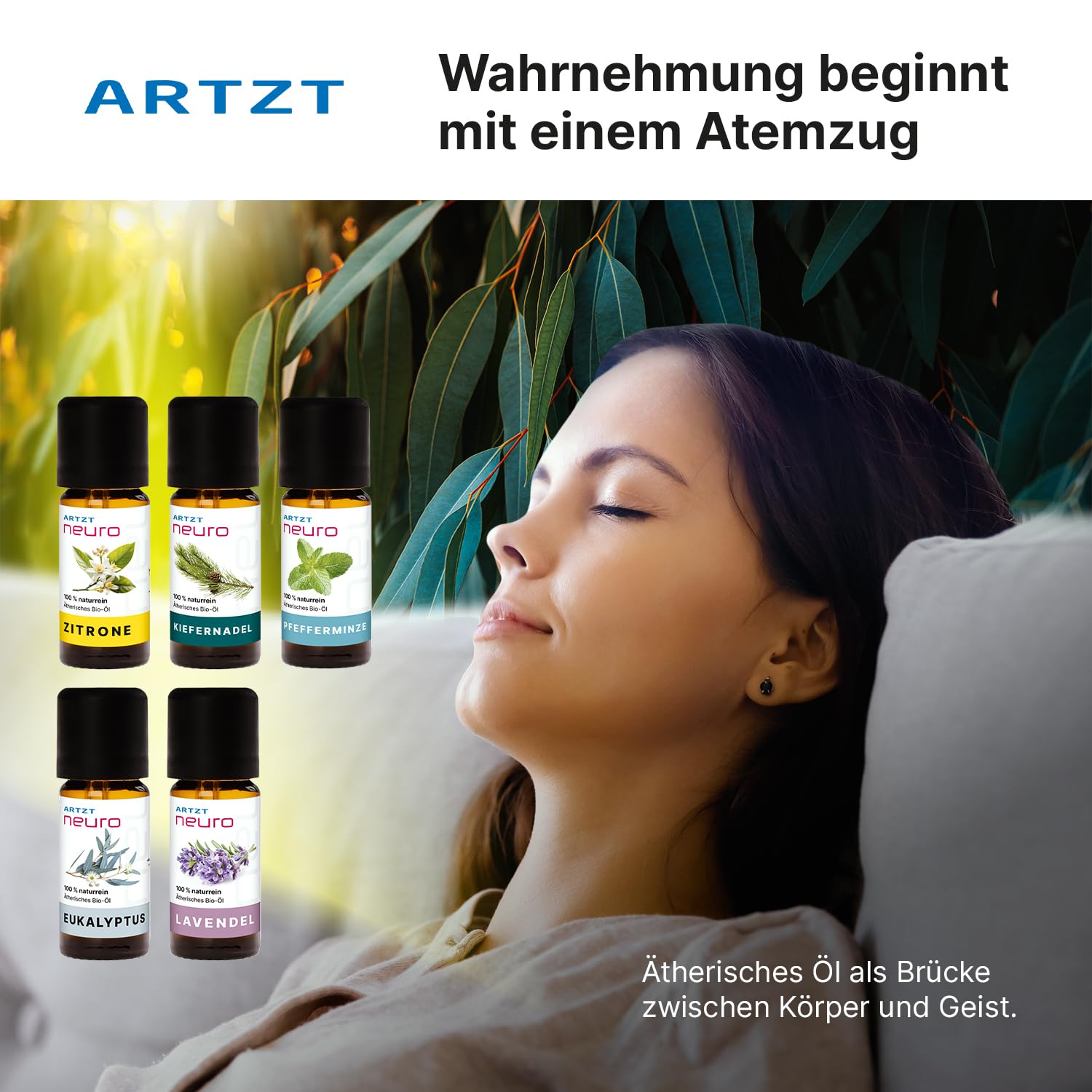 Duftöl Set 5 x 10 ml | Natürliche ätherische Öle Bio | Ätherische Öle naturrein | Riechtraining Set | Geruchstraining Set | Smell Training Kit | Aromatherapie | Essential Oils | Inkl. Etui