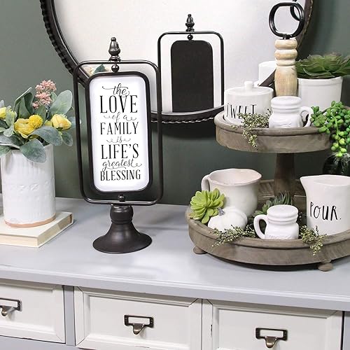 Miniatura 2 de Stratton Home Decor The Love of a Family - Mantel de metal negro 6.75 pulgadas de ancho x 4.5 pulgadas de profundidad x 16.5 pulgadas de alto