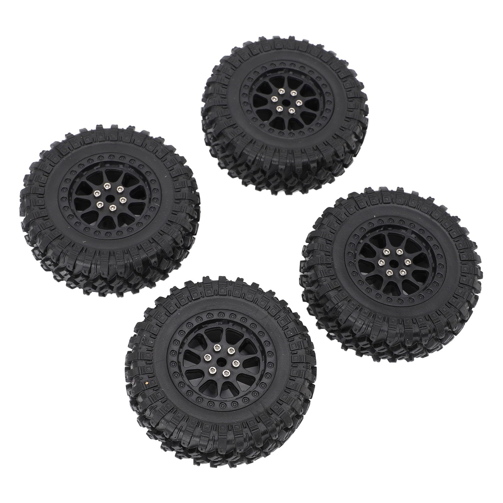 CFTGIW RC Car Tires Rubber Sturdy Remote Control Pickup Truck Wheel Tires Replacement for MN82 Excellent Materials Rubber Whe RC Car TiresRC Wheel TiresRC Pickup Truck (Black) - Image 2