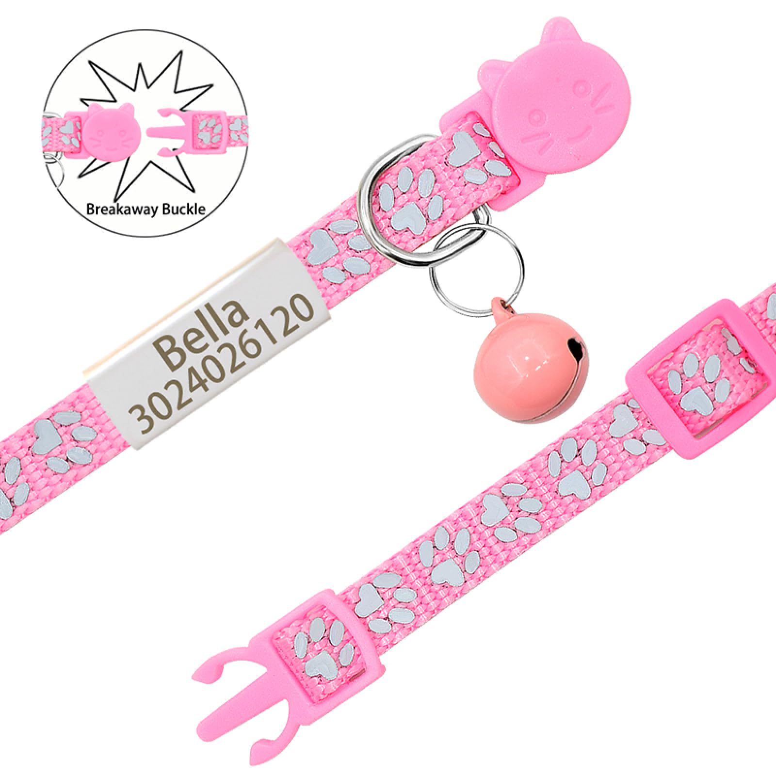 Exclusion Puppy Collare Per Gatto Personalizzato Con Targhetta - Riflettente, Campanellino, Sicurezza Per Gattini Collana Con Nome - Foto 13