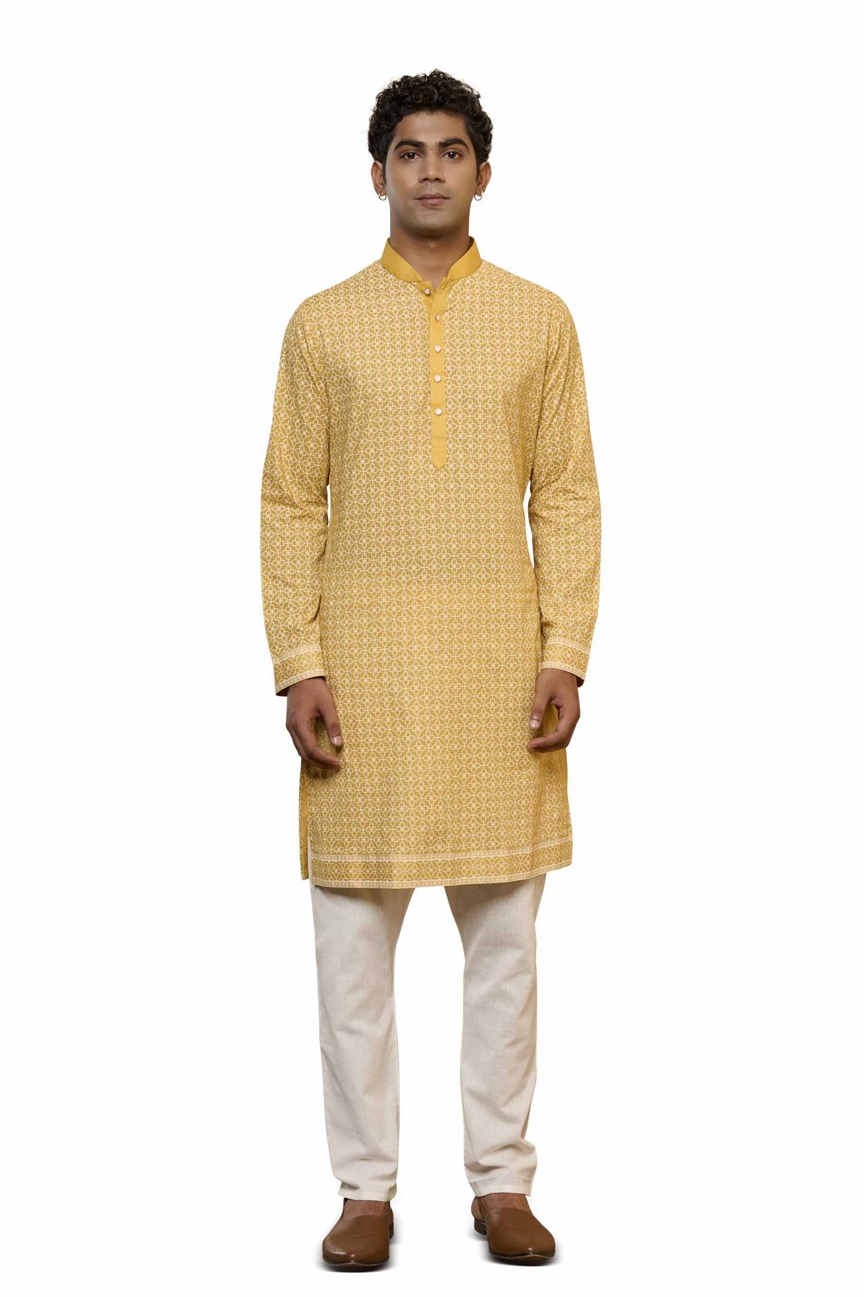 tasva Yellow Artisan Kurta Set-picture-28