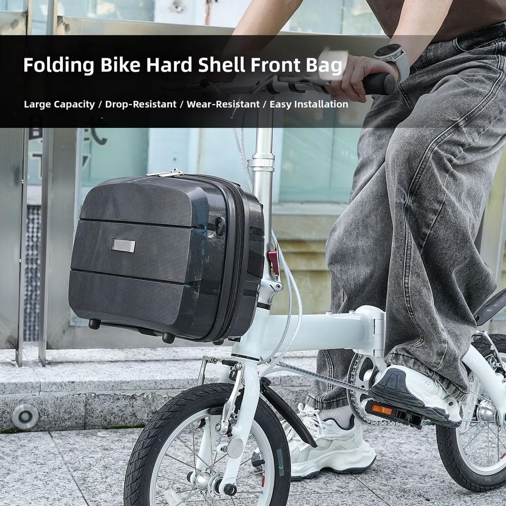 Borsa Manubrio Bici Pieghevole Guscio 13.5L Borsa Manubrio Bici | Tessuto poliestere impermeabile, PVC pioggia, tiene asciutto, capacità 13.5L, viaggi sicuri