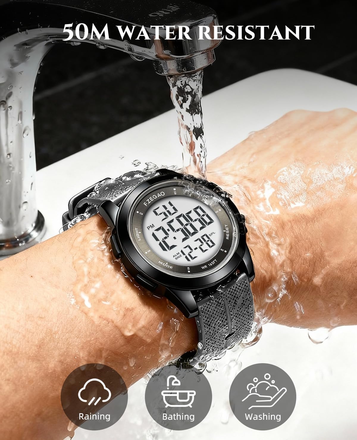 Metal Ultra-Thin Waterproof Digital Watch Men, Military Watches with Timer, Multi-Functions Sport Watches for Men - Image 5