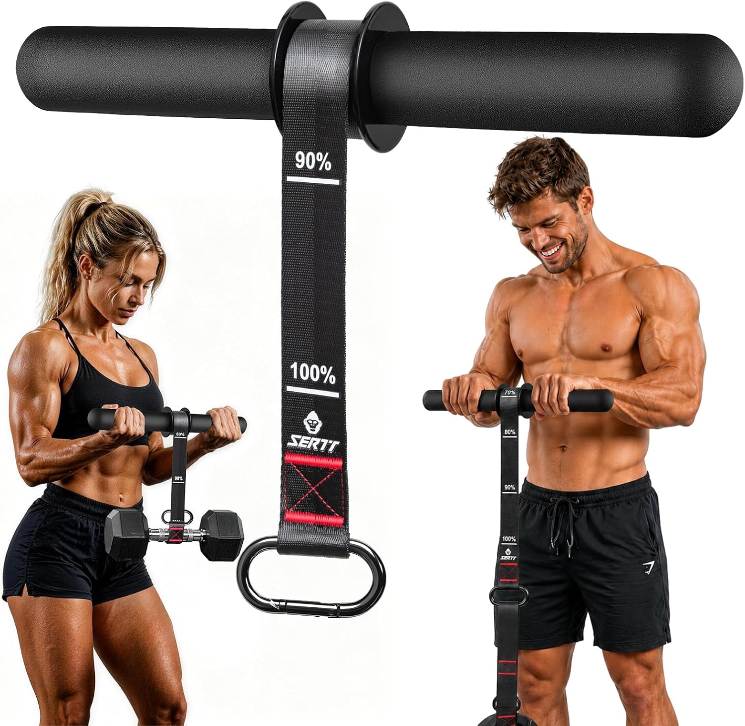 SERTT Forearm Trainer Wrist Roller with Thickened Non-Slip Handles & Adjustable Strap, Forearm Strength Training and Hand Exerciser for Grip Wrist, Home Gym Workout Equipment Muscle Building