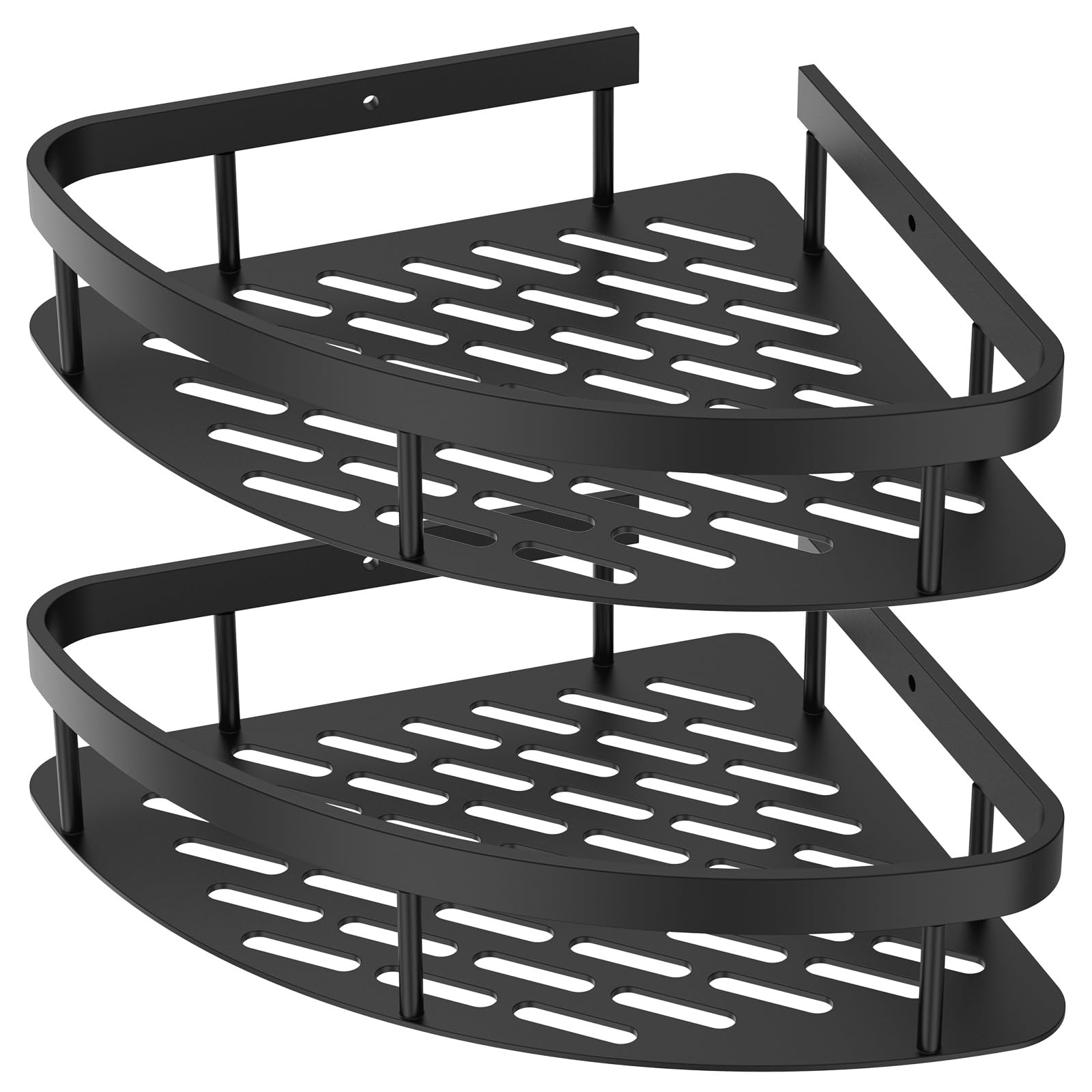 YLMFTNU 2Pcs Corner Shower Caddy Adhesive Shower Organizer Shelf Rustproof Aluminum Bathroom Storage Rack No Drilling Wall Mounted