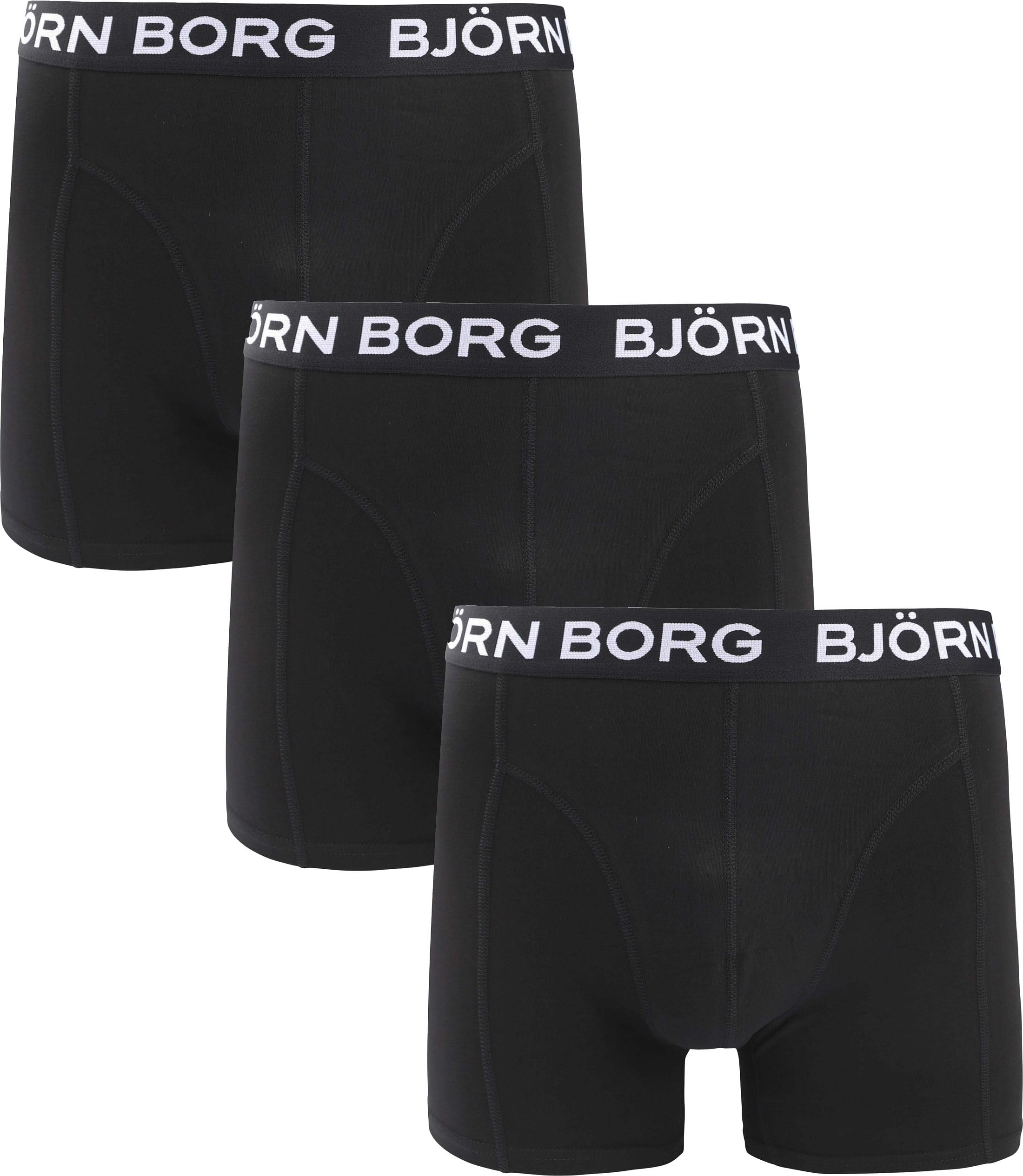 Björn Borg Men's Noir Boxer Shorts (X3)