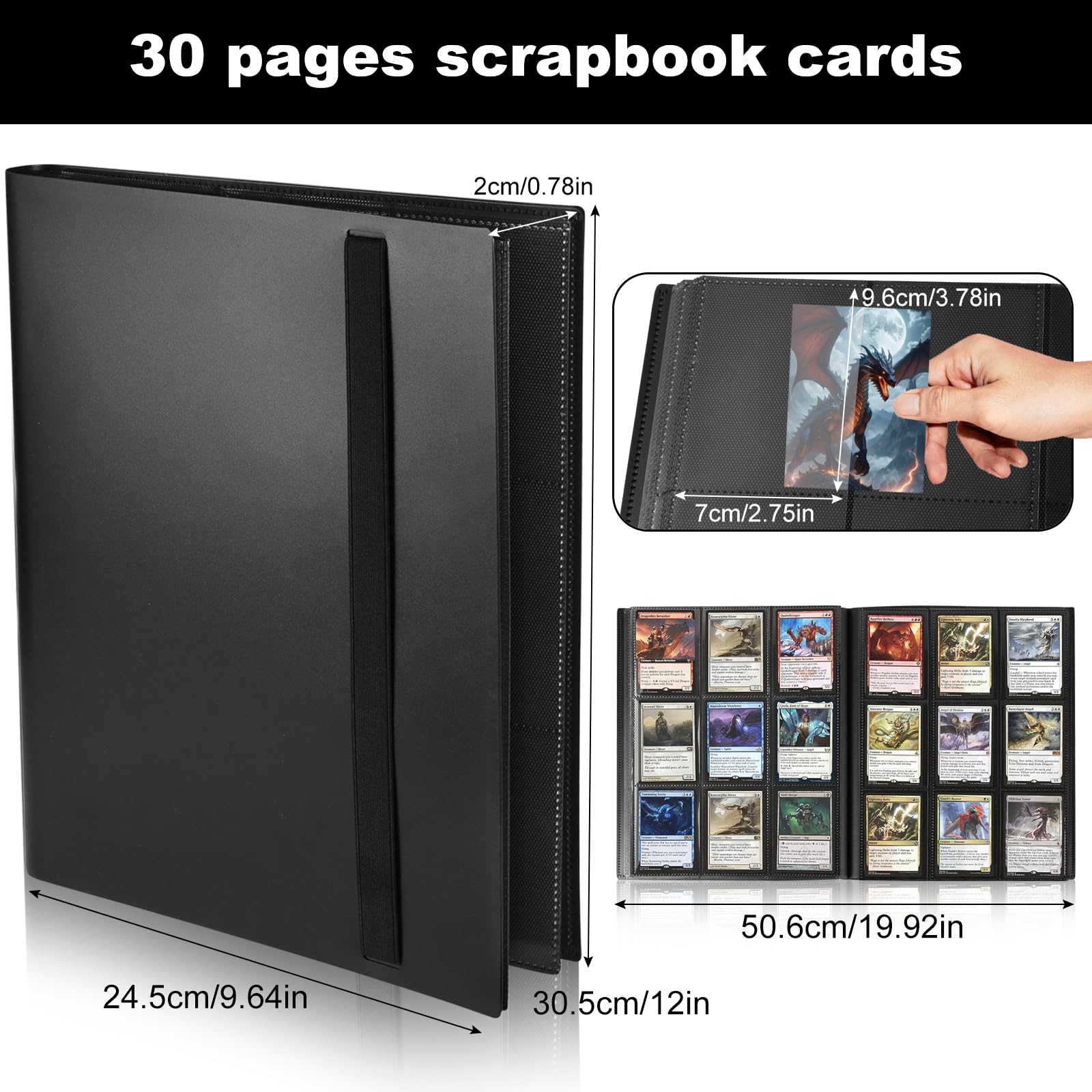 Realure 540 Pockets Card Binder with Elastic Band, 9-Pocket Trading Card Folder Holder Album - Image 2