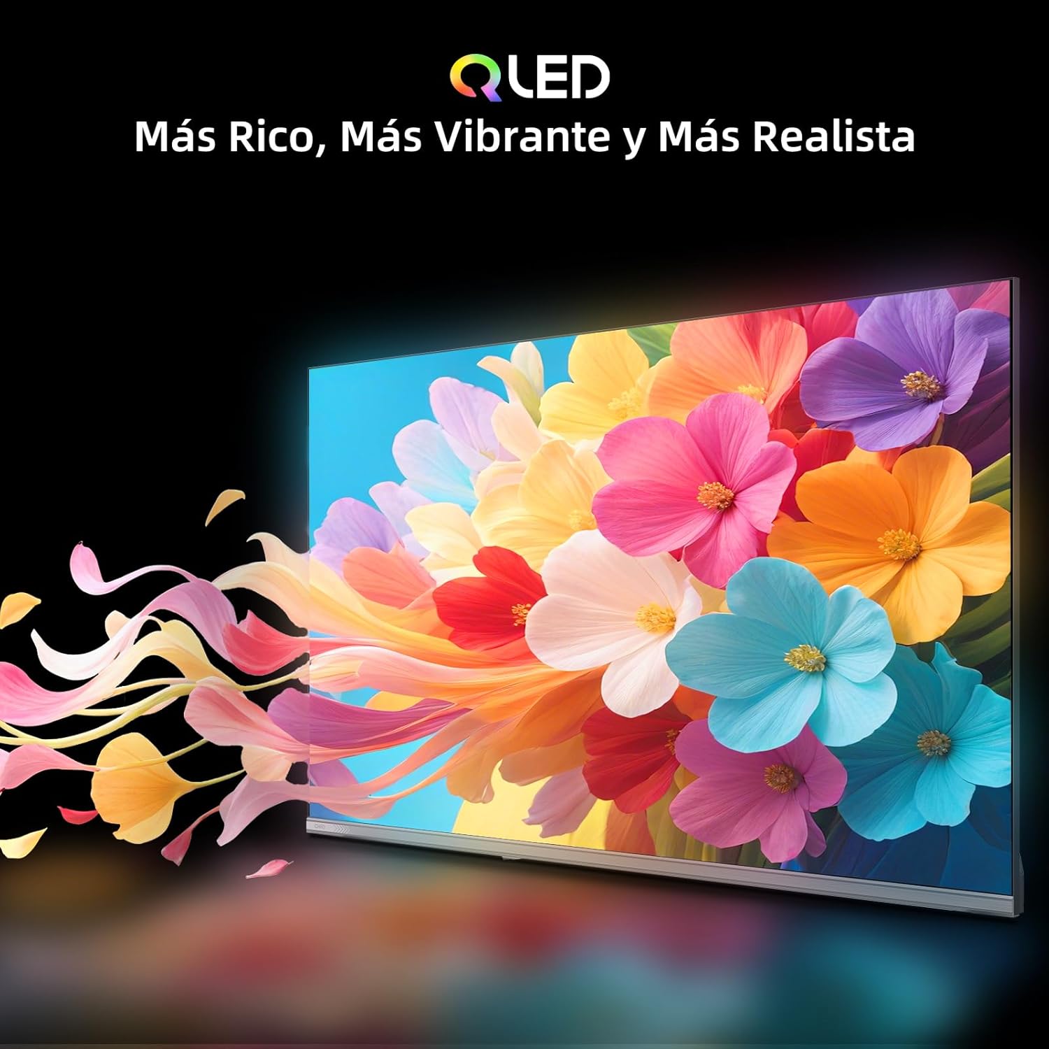 CHiQ QLED TV displaying vibrant, colorful imagery