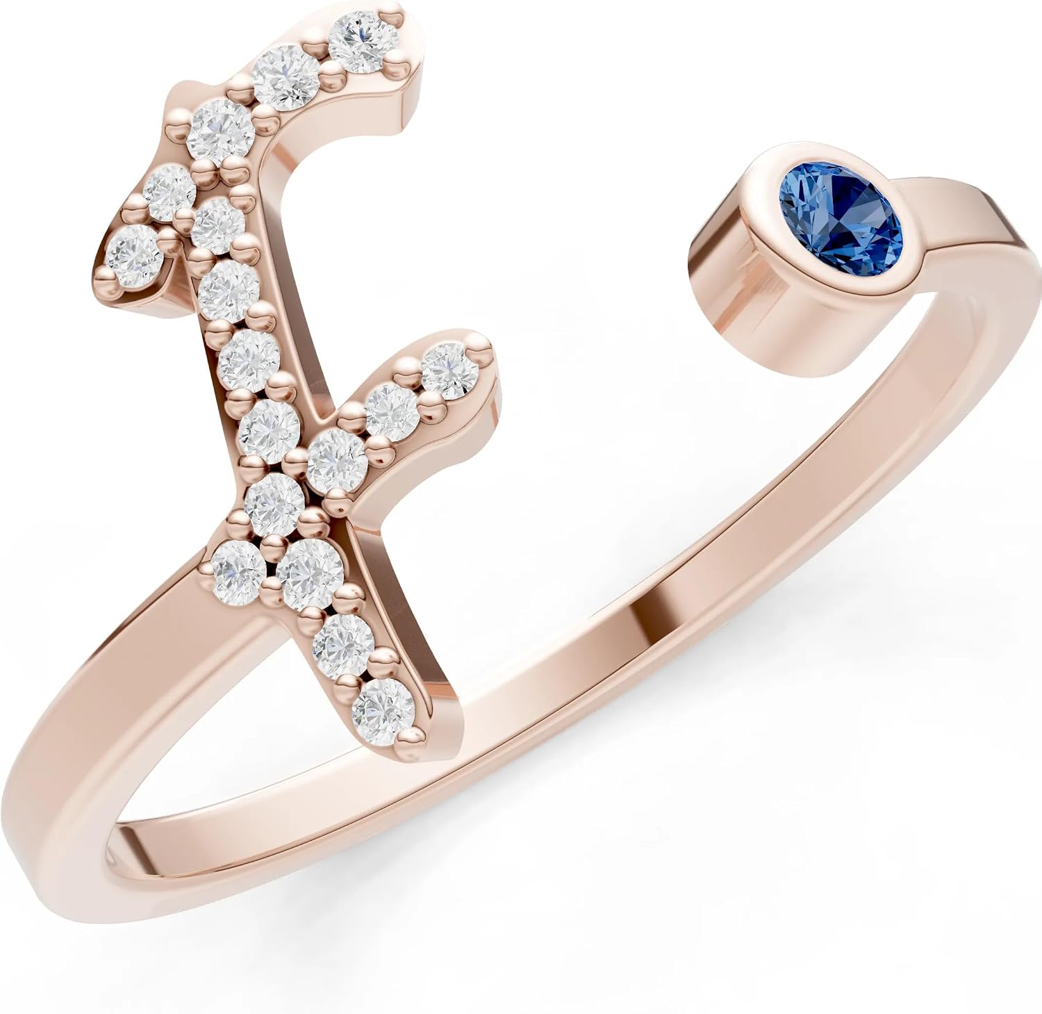 PEORA Round Cut London Blue Topaz Band Available in Solid 10K, 14K or 18K Ring – White, Yellow or Rose Gold
