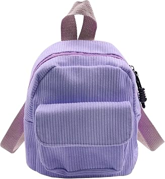 Mini Corduroy Daypack Purse for Women Girls Casual Daypack Travel Corduroy Satchel Small Rucksack Crossbody Bag